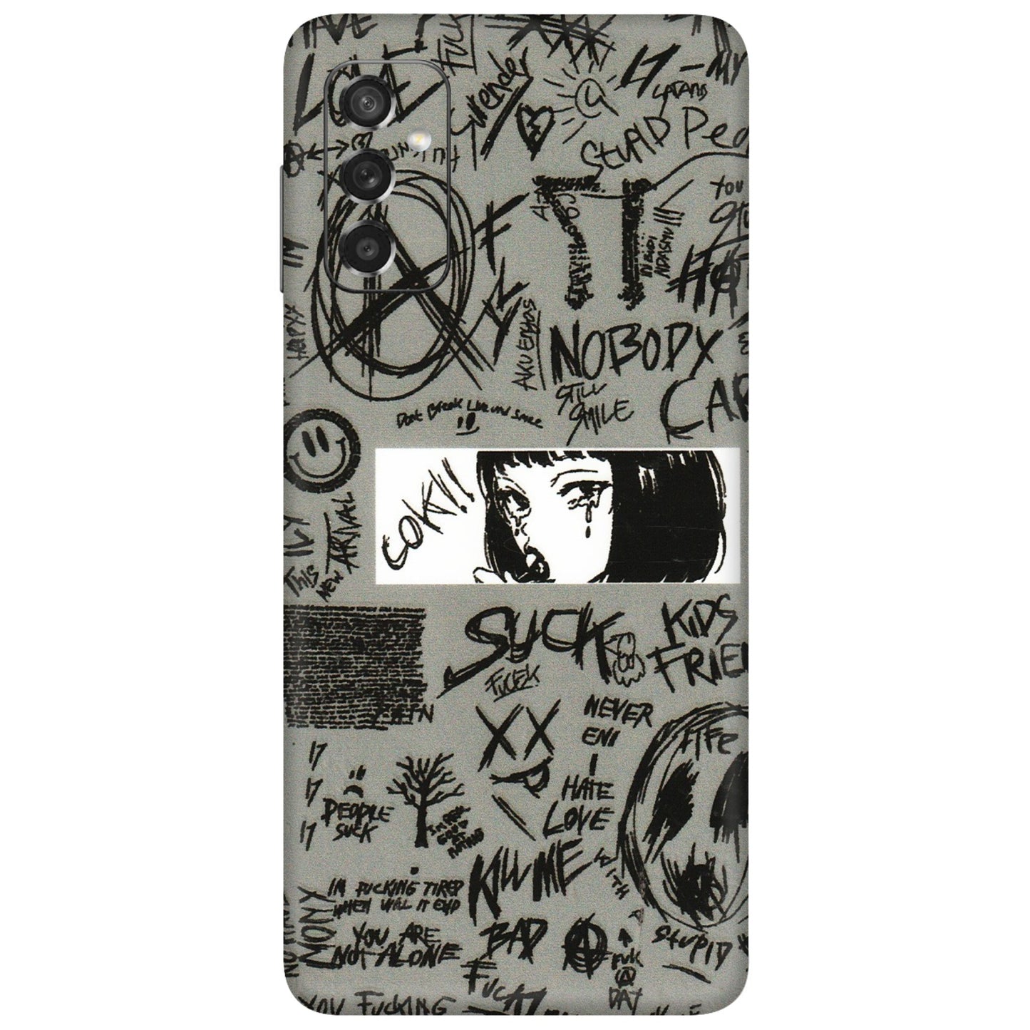 Samsung M/F/Note/Flip and C Phone Skins (All Models) - Never Have Love Anime - 3D Embossed Finish (L-260) Samsung Galaxy M52 (5G)
