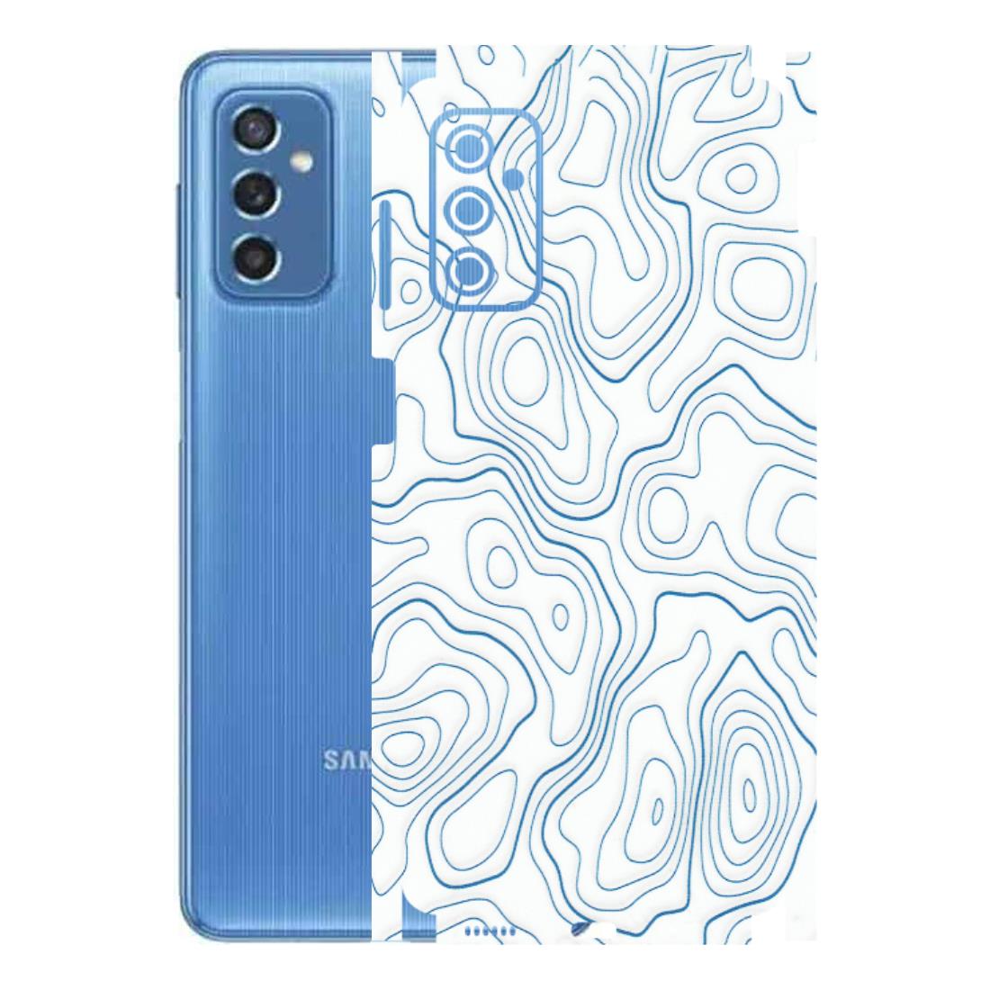 Samsung M/F/Note/Flip and C Phone Skins (All Models) - Blue And White Swirls - Matte Finish (M-139) Samsung Galaxy M52 (5G)