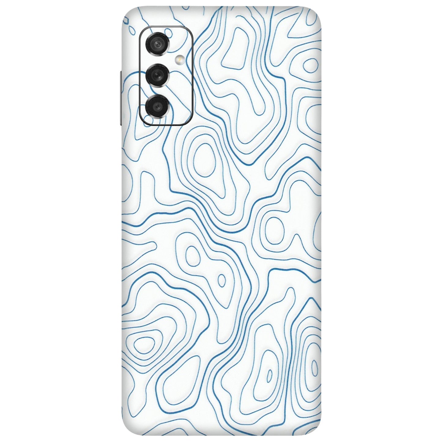 Samsung M/F/Note/Flip and C Phone Skins (All Models) - Blue And White Swirls - Matte Finish (M-139) Samsung Galaxy M52 (5G)