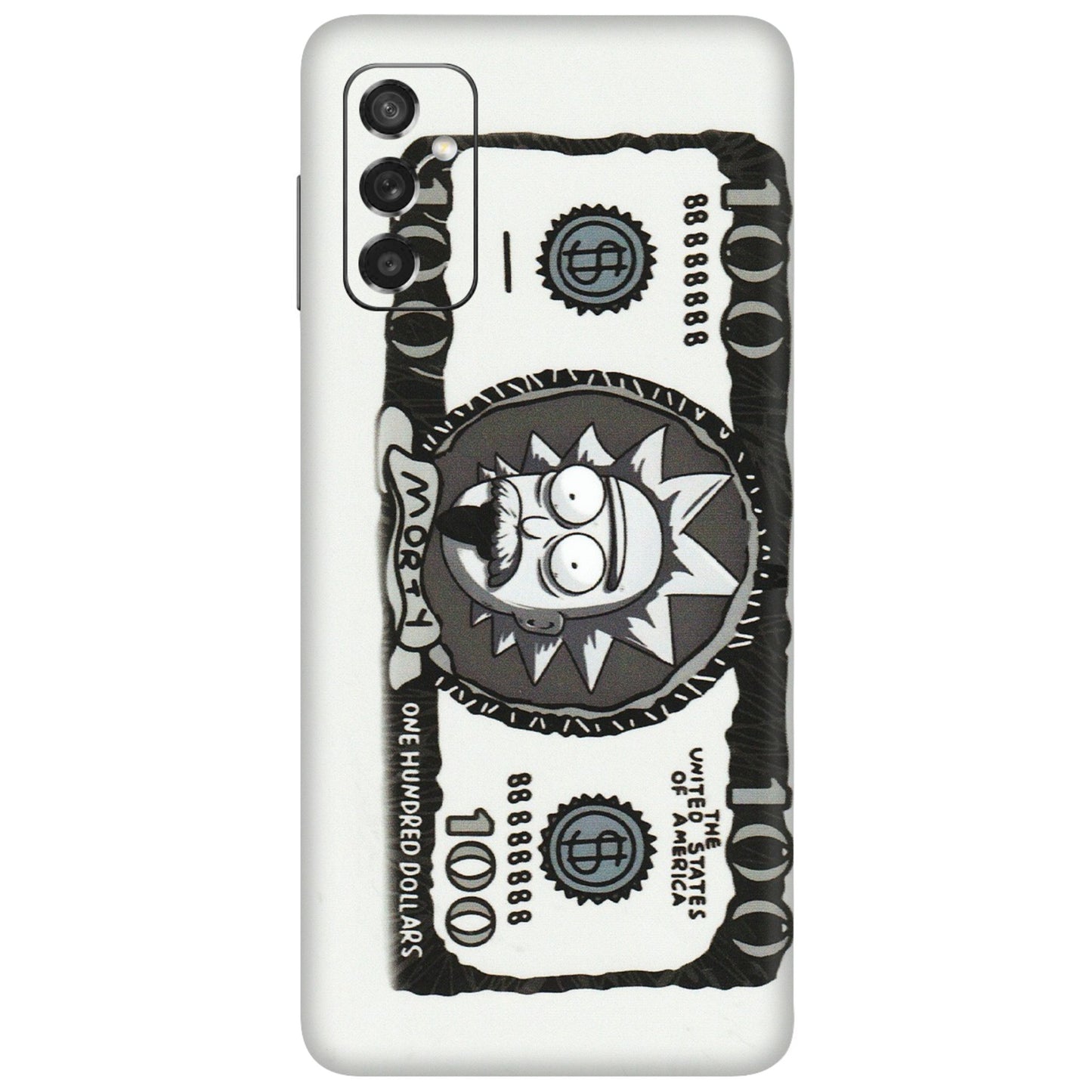 Samsung M/F/Note/Flip and C Phone Skins (All Models) - Rick And Morty Hundred Dollar Anime - Matte Finish (M-161) Samsung Galaxy M52 (5G)