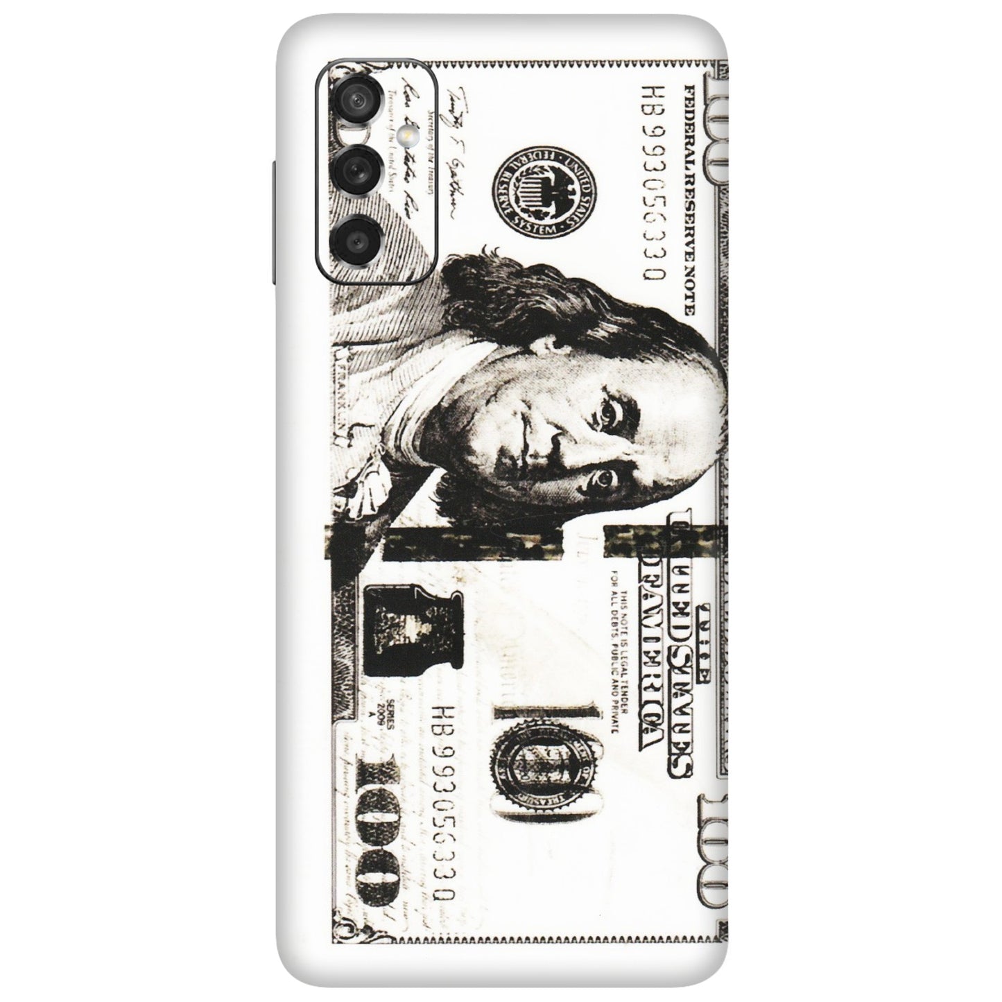 Samsung M/F/Note/Flip and C Phone Skins (All Models) - 100 Dollar Currency - Transparent Finish (T-01) Samsung Galaxy M52 (5G)