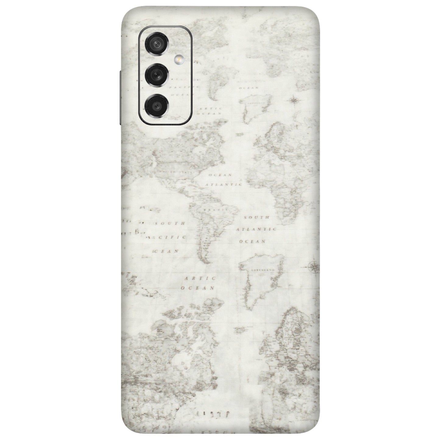 Samsung M/F/Note/Flip and C Phone Skins (All Models) - World Travel Map - Transparent Finish (T-04) Samsung Galaxy M52 (5G)