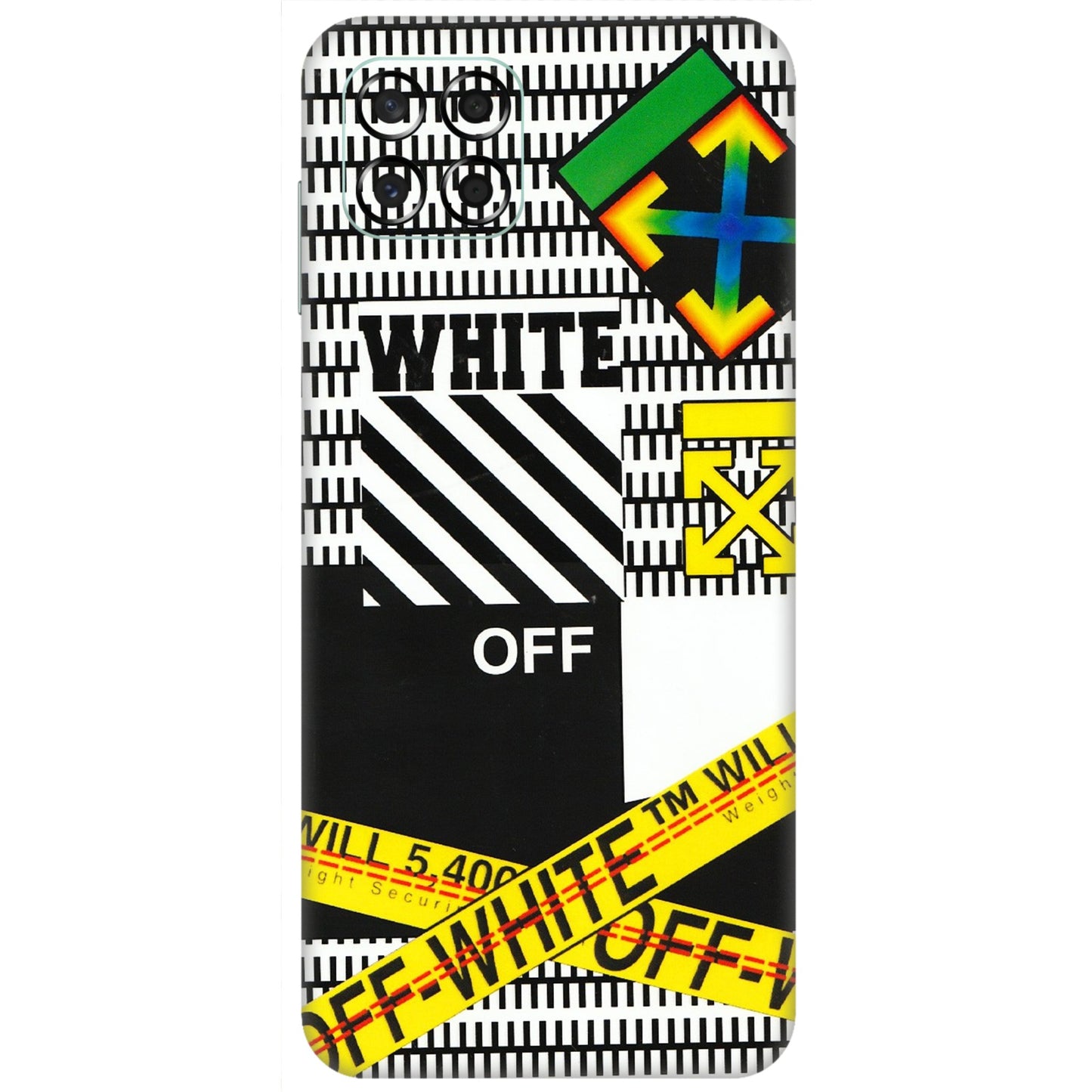 Samsung M/F/Note/Flip and C Phone Skins (All Models) - White Off Abstract - 3D Embossed Finish (L-172) Samsung Galaxy M53 (5G)