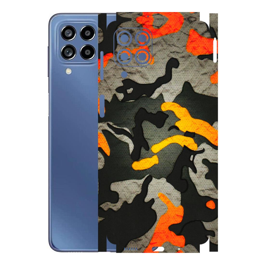 Samsung M/F/Note/Flip and C Phone Skins (All Models) - Orange Camouflage - 3D Embossed Finish (L-204) Samsung Galaxy M53 (5G)