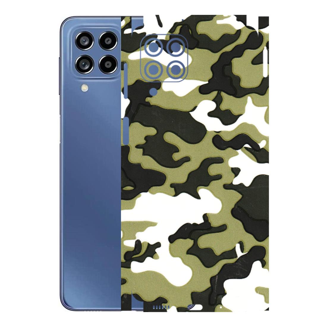 Samsung M/F/Note/Flip and C Phone Skins (All Models) - Camouflages White And Green - 3D Embossed Finish (L-243) Samsung Galaxy M53 (5G)
