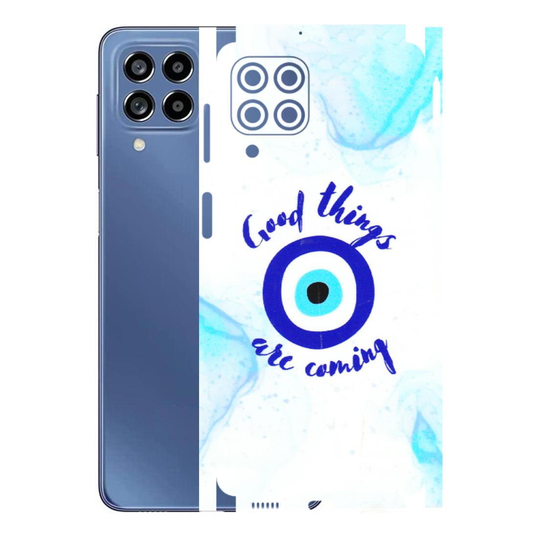 Samsung M/F/Note/Flip and C Phone Skins (All Models) - Evil Eye Good Things Are Coming - 3D Embossed Finish (L-322) Samsung Galaxy M53 (5G)