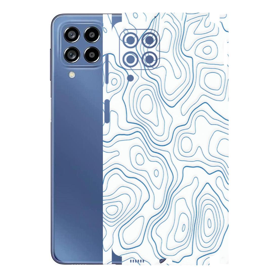 Samsung M/F/Note/Flip and C Phone Skins (All Models) - Blue And White Swirls - Matte Finish (M-139) Samsung Galaxy M53 (5G)