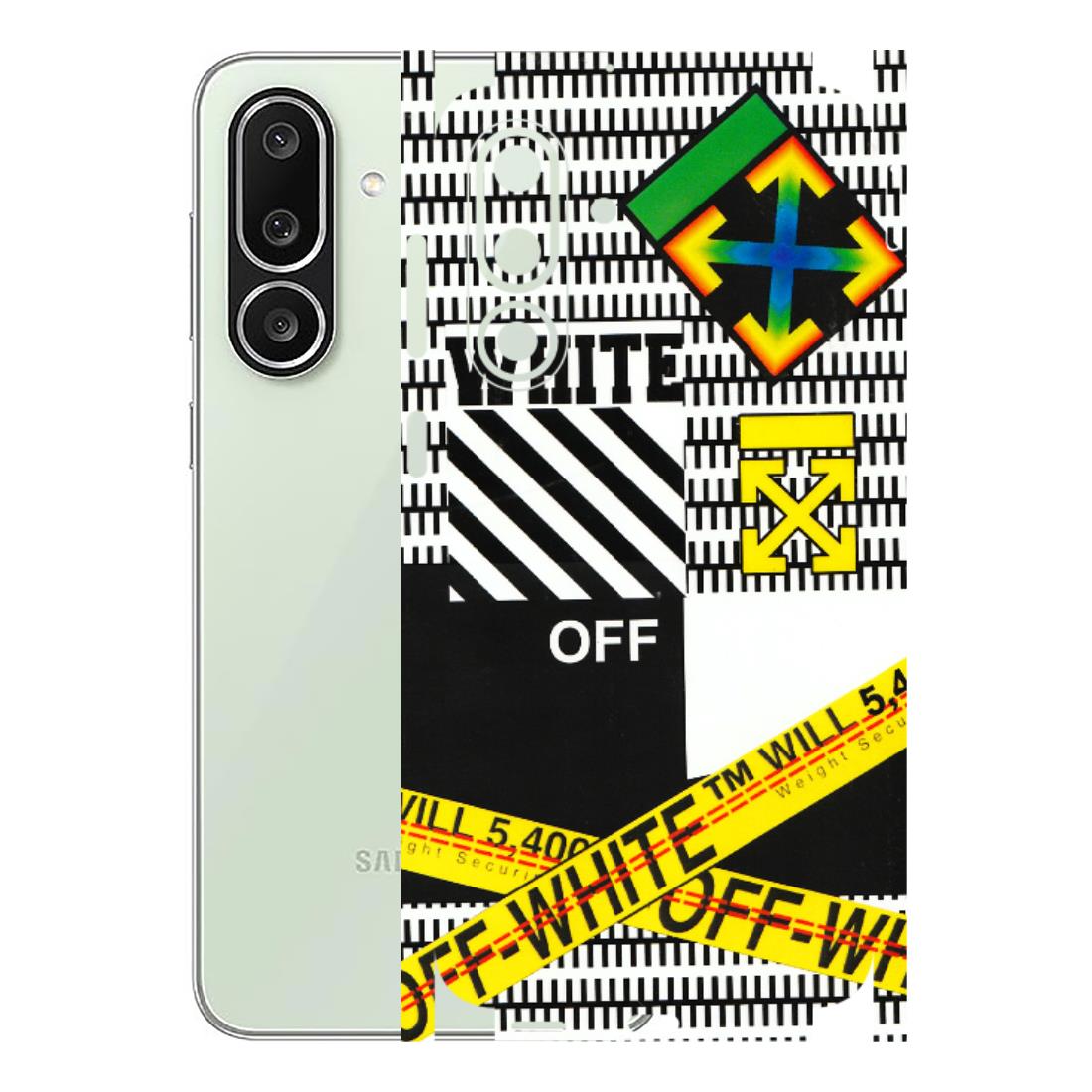 Samsung M/F/Note/Flip and C Phone Skins (All Models) - White Off Abstract - 3D Embossed Finish (L-172) Samsung Galaxy M56