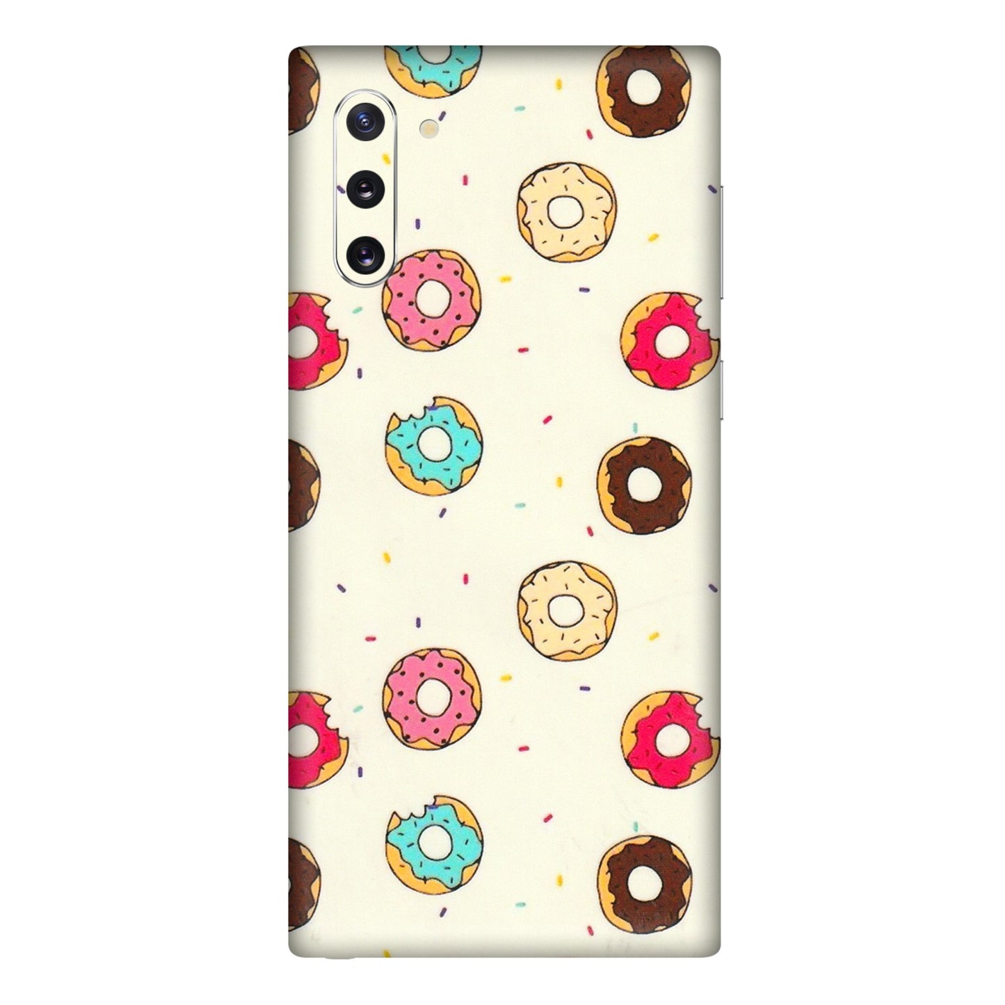 Samsung M/F/Note/Flip and C Phone Skins (All Models) - Mini Donuts Doodle Art - 3D Embossed Finish (L-122) Samsung Galaxy Note 10