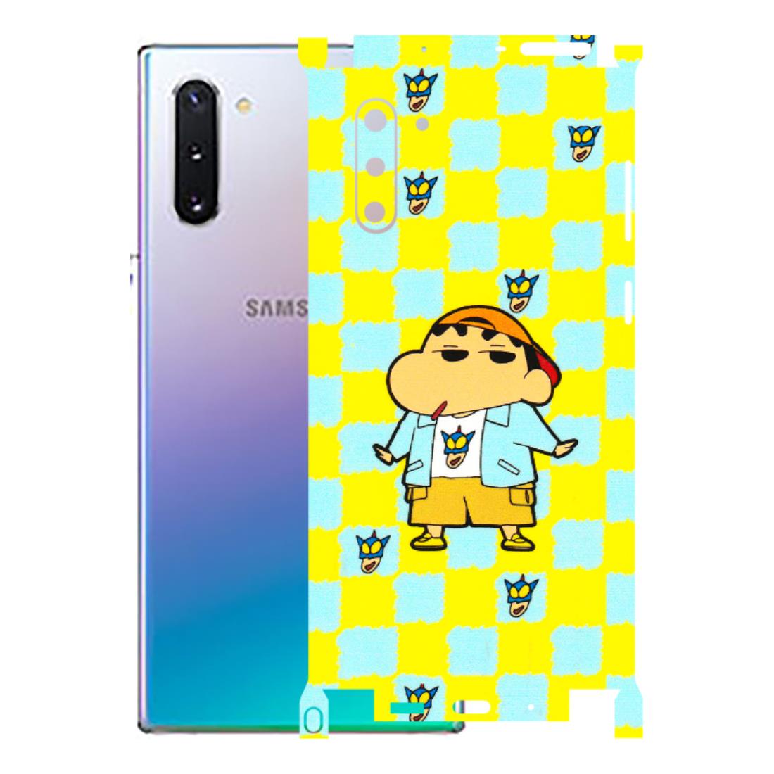 Samsung M/F/Note/Flip and C Phone Skins (All Models) - Yellow Blue Shinchan Cute - 3D Embossed Finish (L-221) Samsung Galaxy Note 10