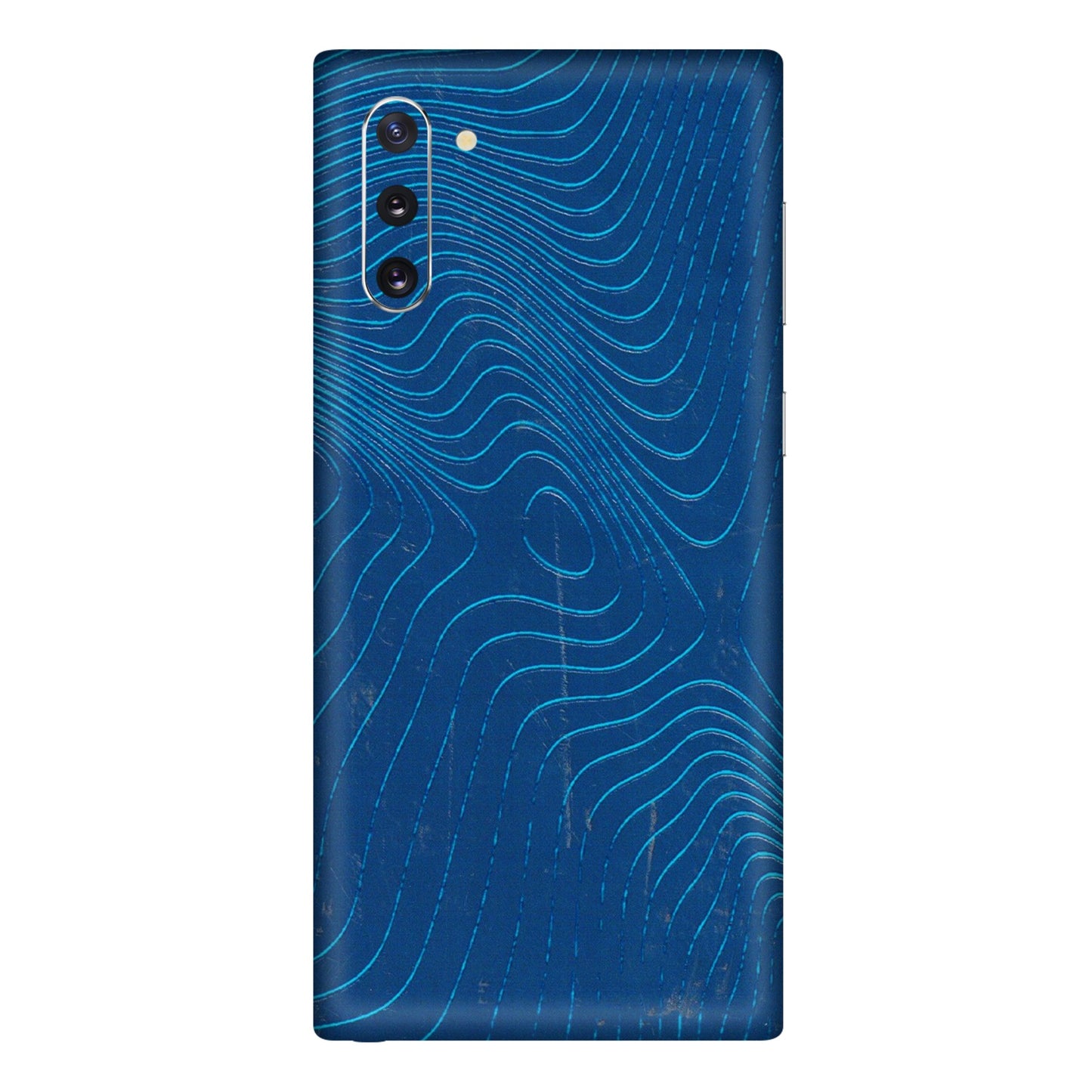 Samsung M/F/Note/Flip and C Phone Skins (All Models) - Abstract Blue Line Map - 3D Embossed Finish (L-272) Samsung Galaxy Note 10