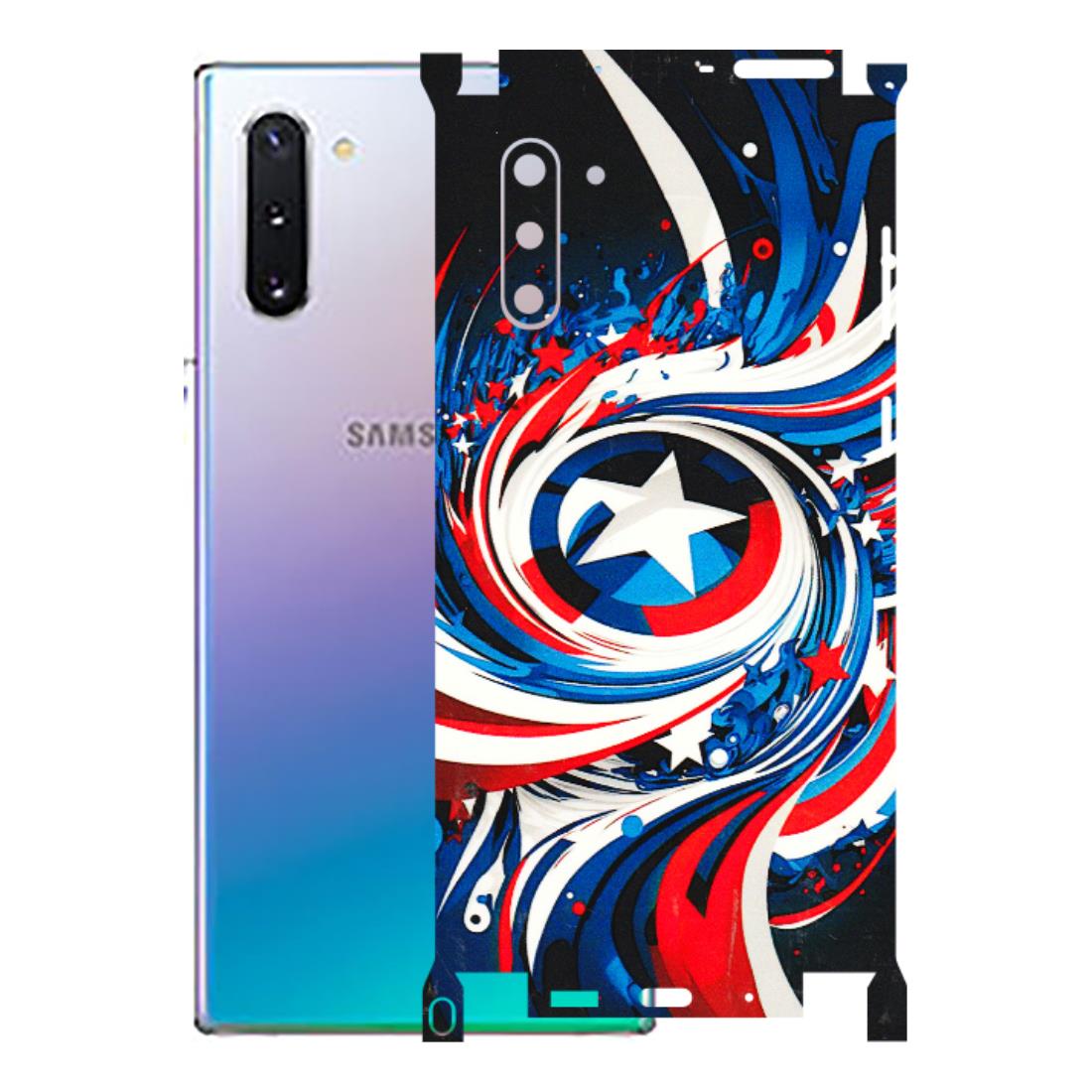 Samsung M/F/Note/Flip and C Phone Skins (All Models) - Captain America Logo - 3D Embossed Finish (L-307) Samsung Galaxy Note 10