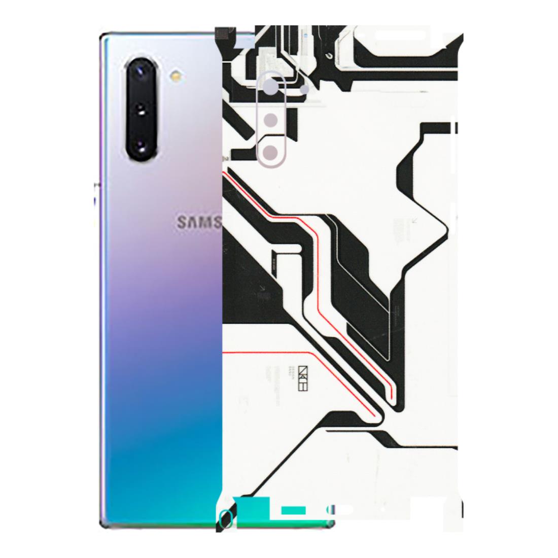 Samsung M/F/Note/Flip and C Phone Skins (All Models) - White Techy Logo - 3D Embossed Finish (L-312) Samsung Galaxy Note 10