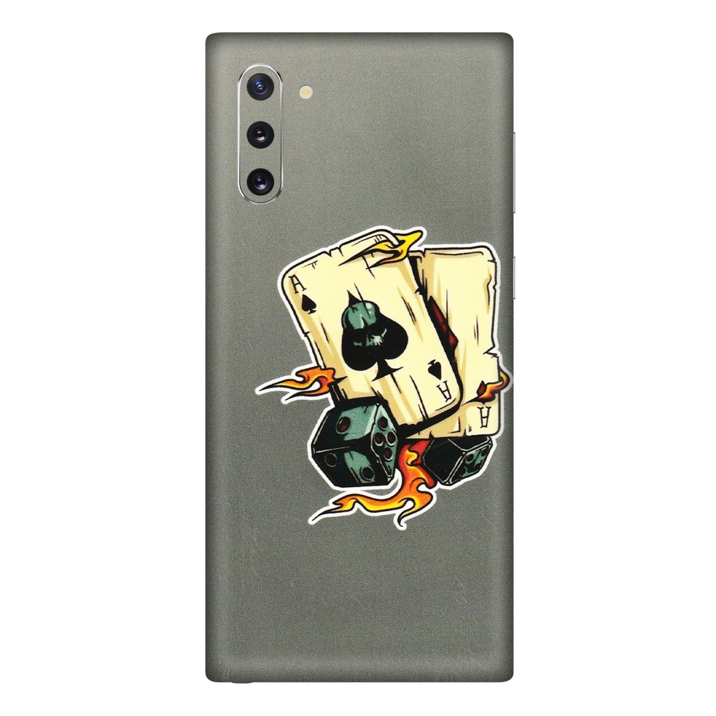Samsung M/F/Note/Flip and C Phone Skins (All Models) - Grey Cards Of Ace - 3D Embossed Finish (L-77) Samsung Galaxy Note 10