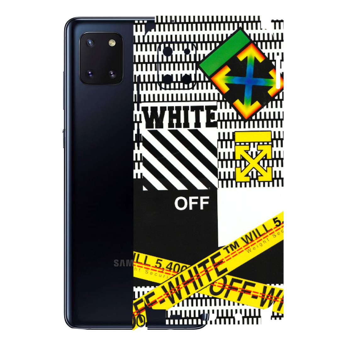 Samsung M/F/Note/Flip and C Phone Skins (All Models) - White Off Abstract - 3D Embossed Finish (L-172) Samsung Galaxy Note 10 Lite