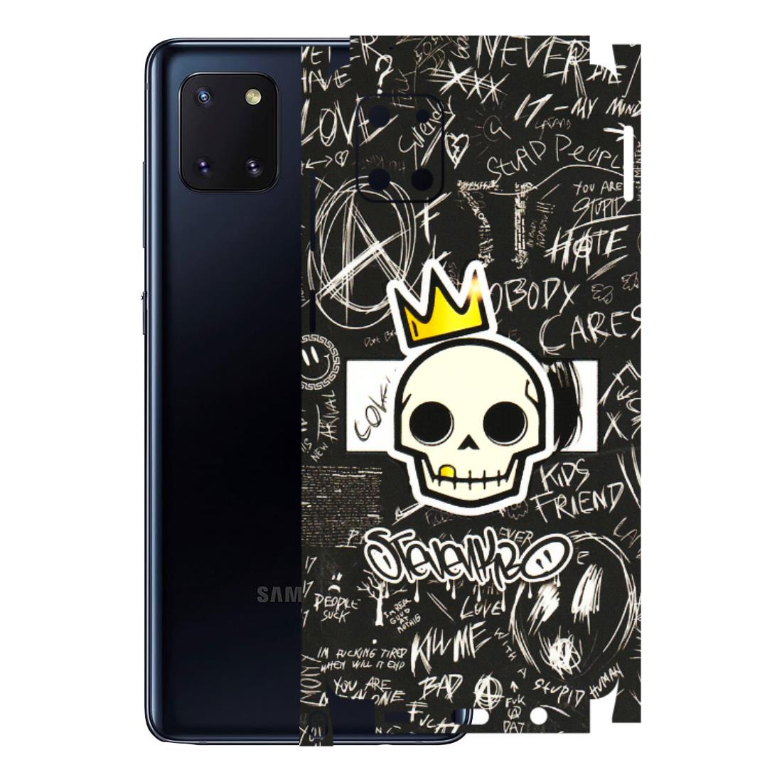 Samsung M/F/Note/Flip and C Phone Skins (All Models) - Funny Skull Black Chalk Grafitti - 3D Embossed Finish (L-22) Samsung Galaxy Note 10 Lite