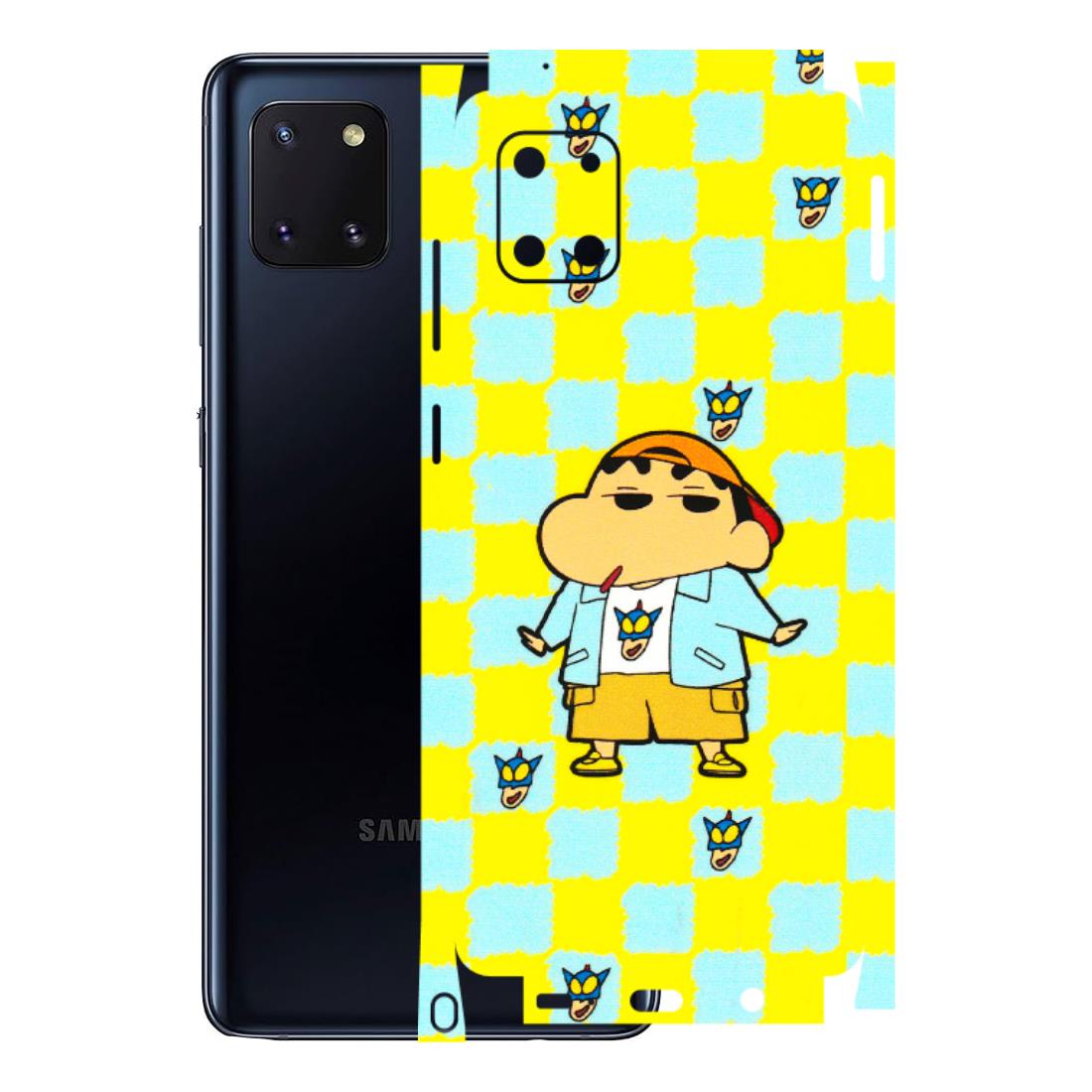Samsung M/F/Note/Flip and C Phone Skins (All Models) - Yellow Blue Shinchan Cute - 3D Embossed Finish (L-221) Samsung Galaxy Note 10 Lite