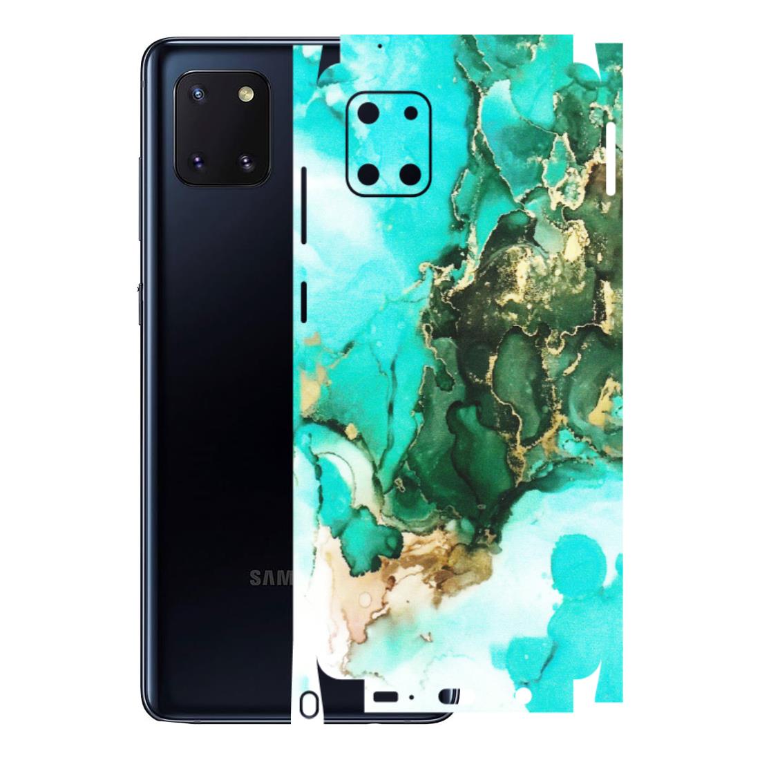 Samsung M/F/Note/Flip and C Phone Skins (All Models) - The Blue Gold Marble - Matte Finish (M-124) Samsung Galaxy Note 10 Lite