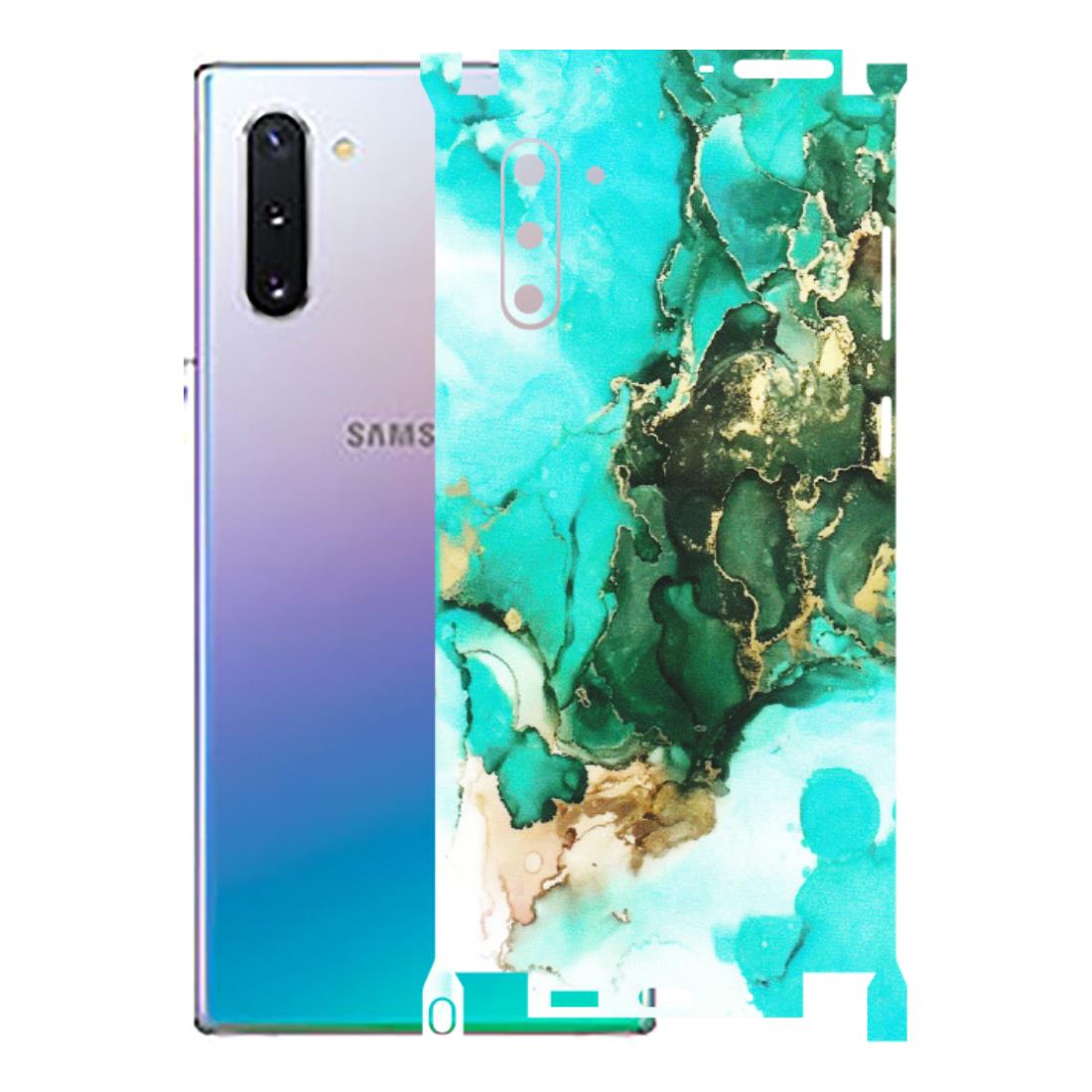 Samsung M/F/Note/Flip and C Phone Skins (All Models) - The Blue Gold Marble - Matte Finish (M-124) Samsung Galaxy Note 10