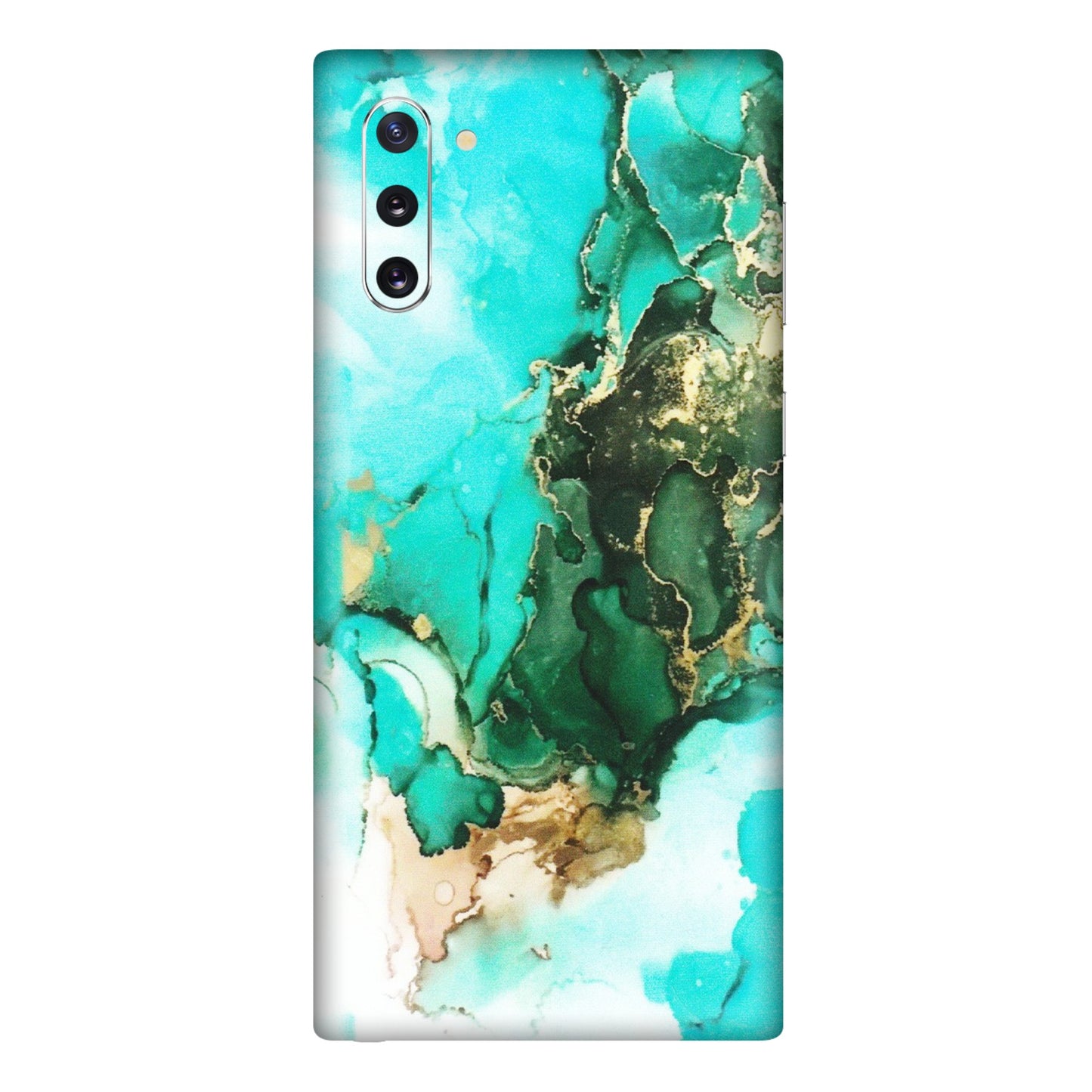 Samsung M/F/Note/Flip and C Phone Skins (All Models) - The Blue Gold Marble - Matte Finish (M-124) Samsung Galaxy Note 10