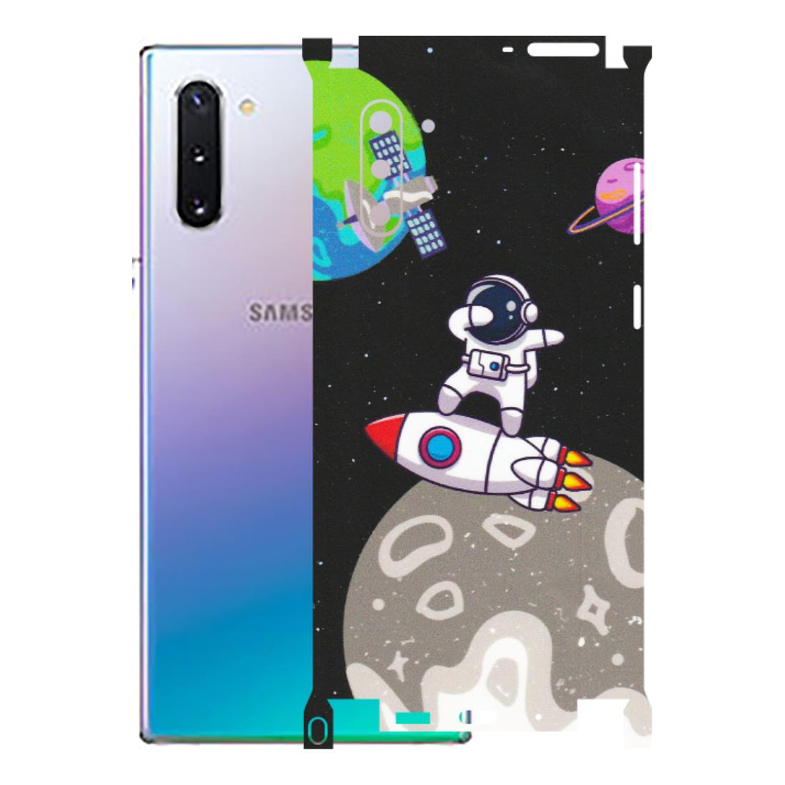 Samsung M/F/Note/Flip and C Phone Skins (All Models) - Astronaut Vibing Toon Running - Matte Finish (M-39) Samsung Galaxy Note 10