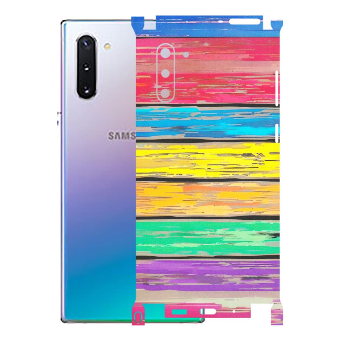 Samsung M/F/Note/Flip and C Phone Skins (All Models) - Multi Colour Wooden Wall - Matte Finish (M-96) Samsung Galaxy Note 10