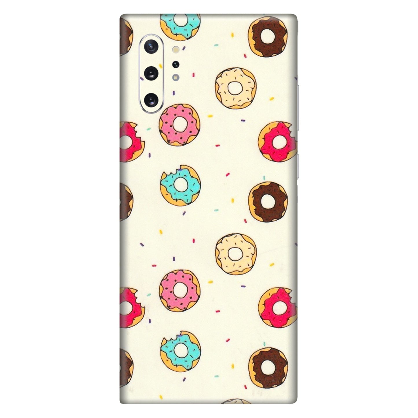 Samsung M/F/Note/Flip and C Phone Skins (All Models) - Mini Donuts Doodle Art - 3D Embossed Finish (L-122) Samsung Galaxy Note 10 Plus