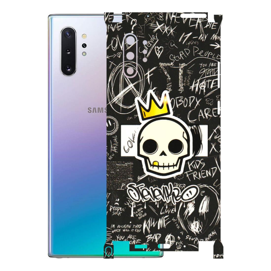 Samsung M/F/Note/Flip and C Phone Skins (All Models) - Funny Skull Black Chalk Grafitti - 3D Embossed Finish (L-22) Samsung Galaxy Note 10 Plus