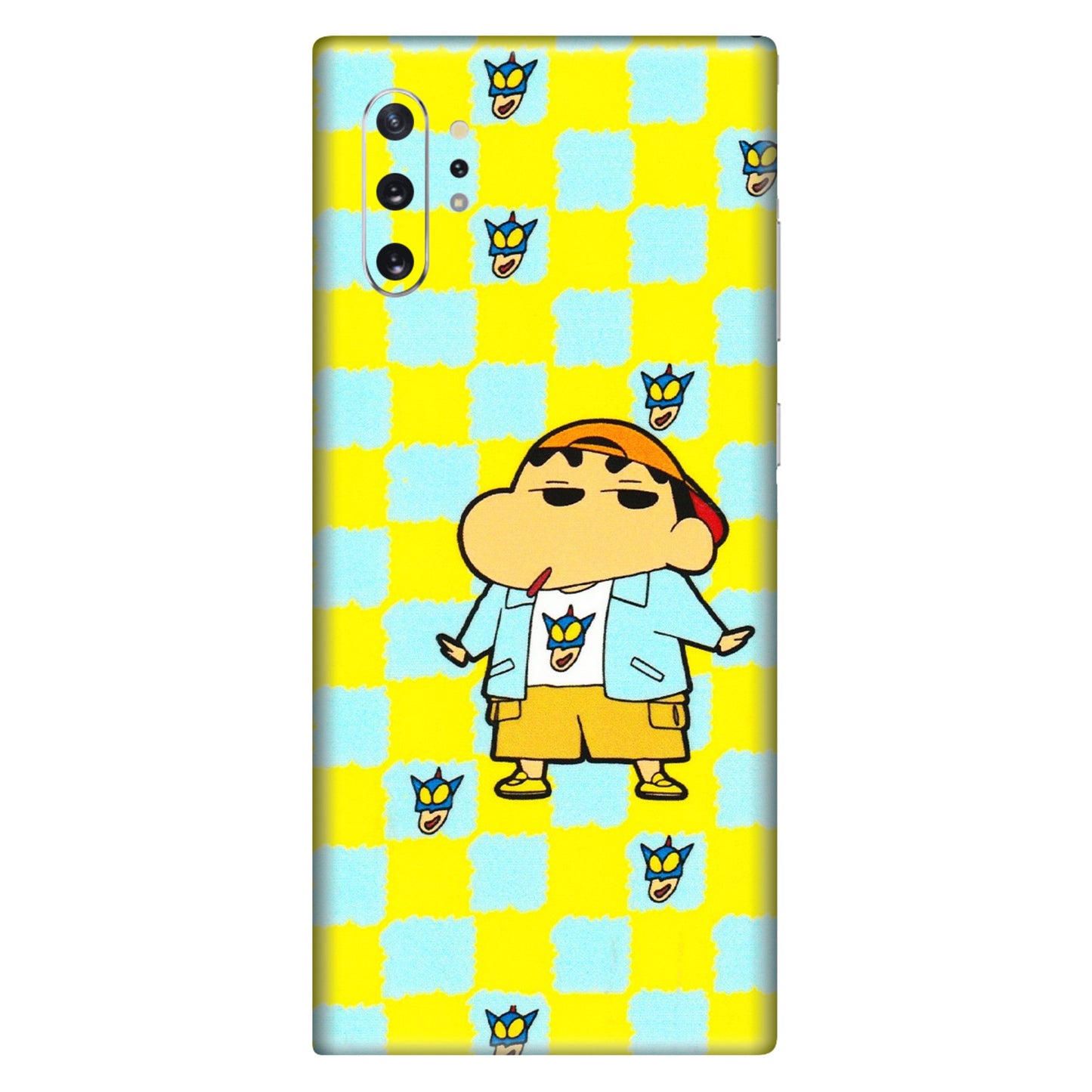 Samsung M/F/Note/Flip and C Phone Skins (All Models) - Yellow Blue Shinchan Cute - 3D Embossed Finish (L-221) Samsung Galaxy Note 10 Plus