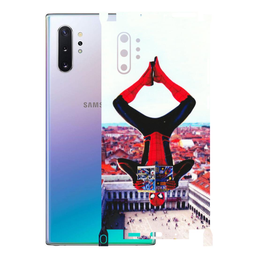 Samsung M/F/Note/Flip and C Phone Skins (All Models) - Spiderman Hanging - 3D Embossed Finish (L-53) Samsung Galaxy Note 10 Plus