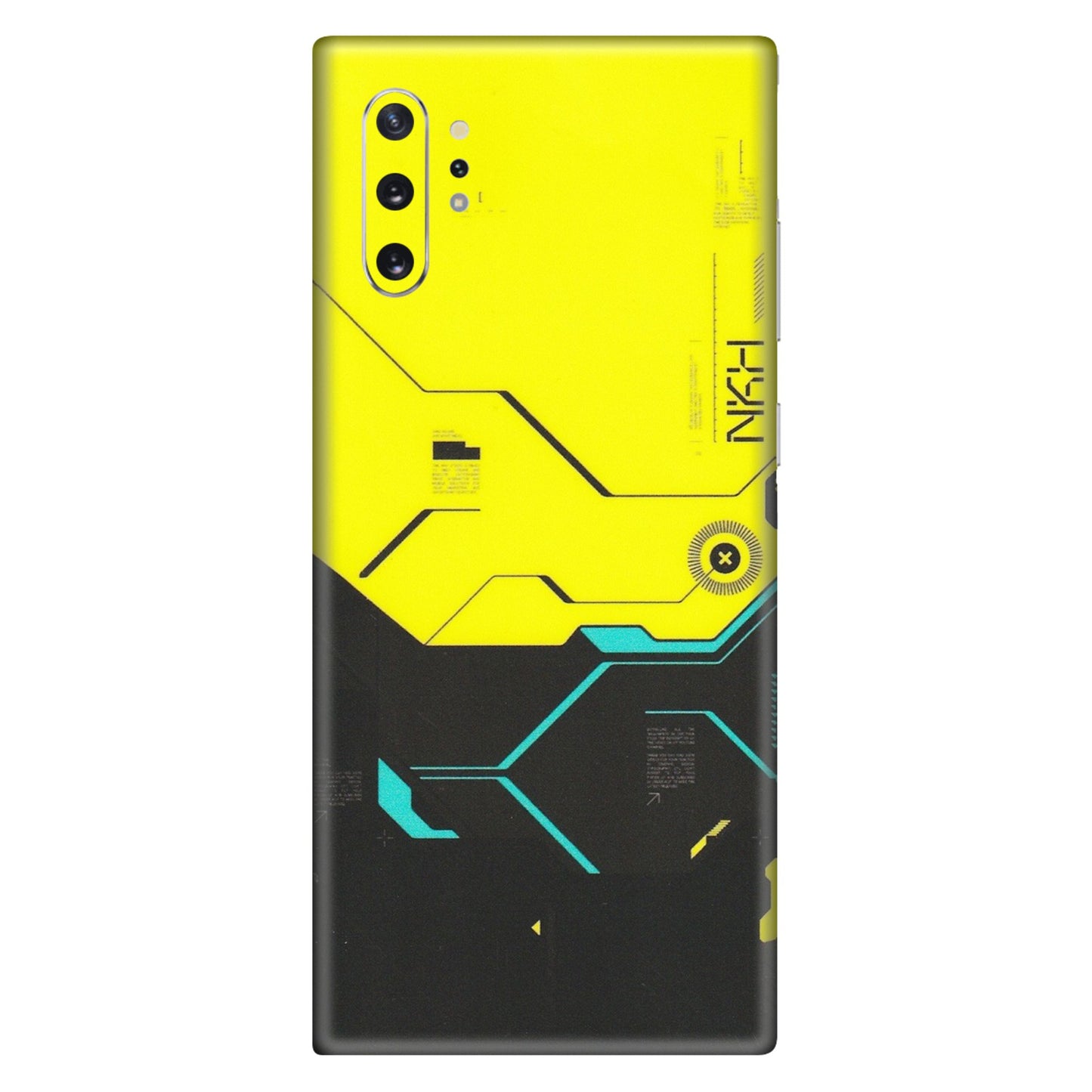 Samsung M/F/Note/Flip and C Phone Skins (All Models) - Black Yellow Technica - Matte Finish (M-53) Samsung Galaxy Note 10 Plus