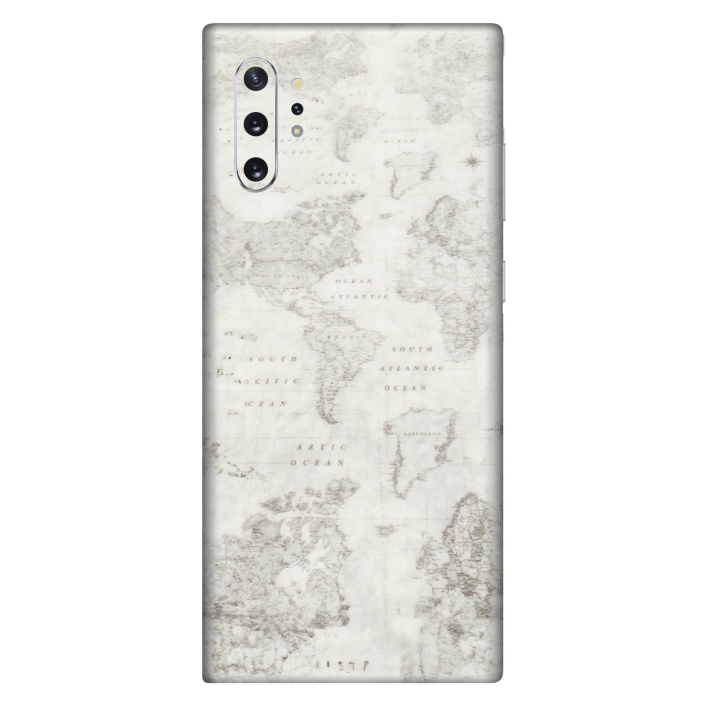 Samsung M/F/Note/Flip and C Phone Skins (All Models) - World Travel Map - Transparent Finish (T-04) Samsung Galaxy Note 10 Plus