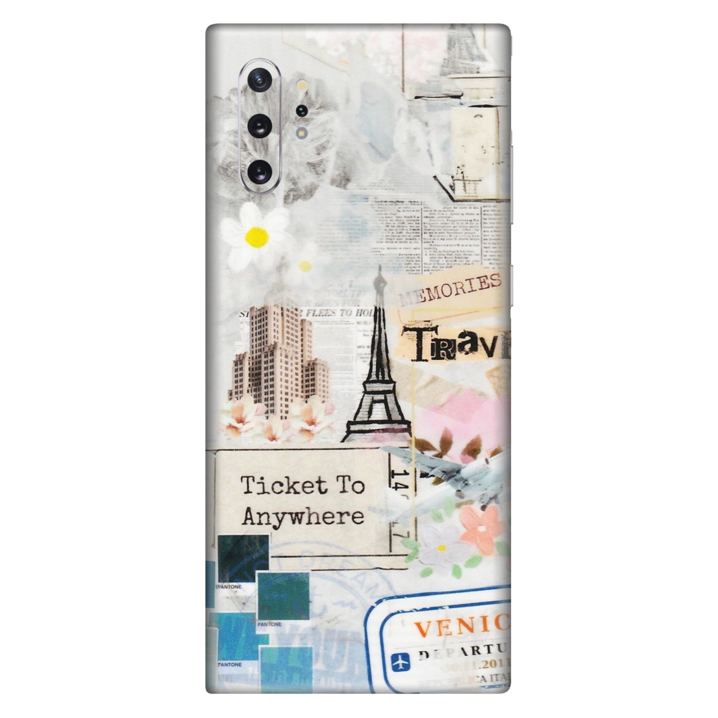 Samsung M/F/Note/Flip and C Phone Skins (All Models) - Travel Memories - Transparent Finish (T-09) Samsung Galaxy Note 10 Plus