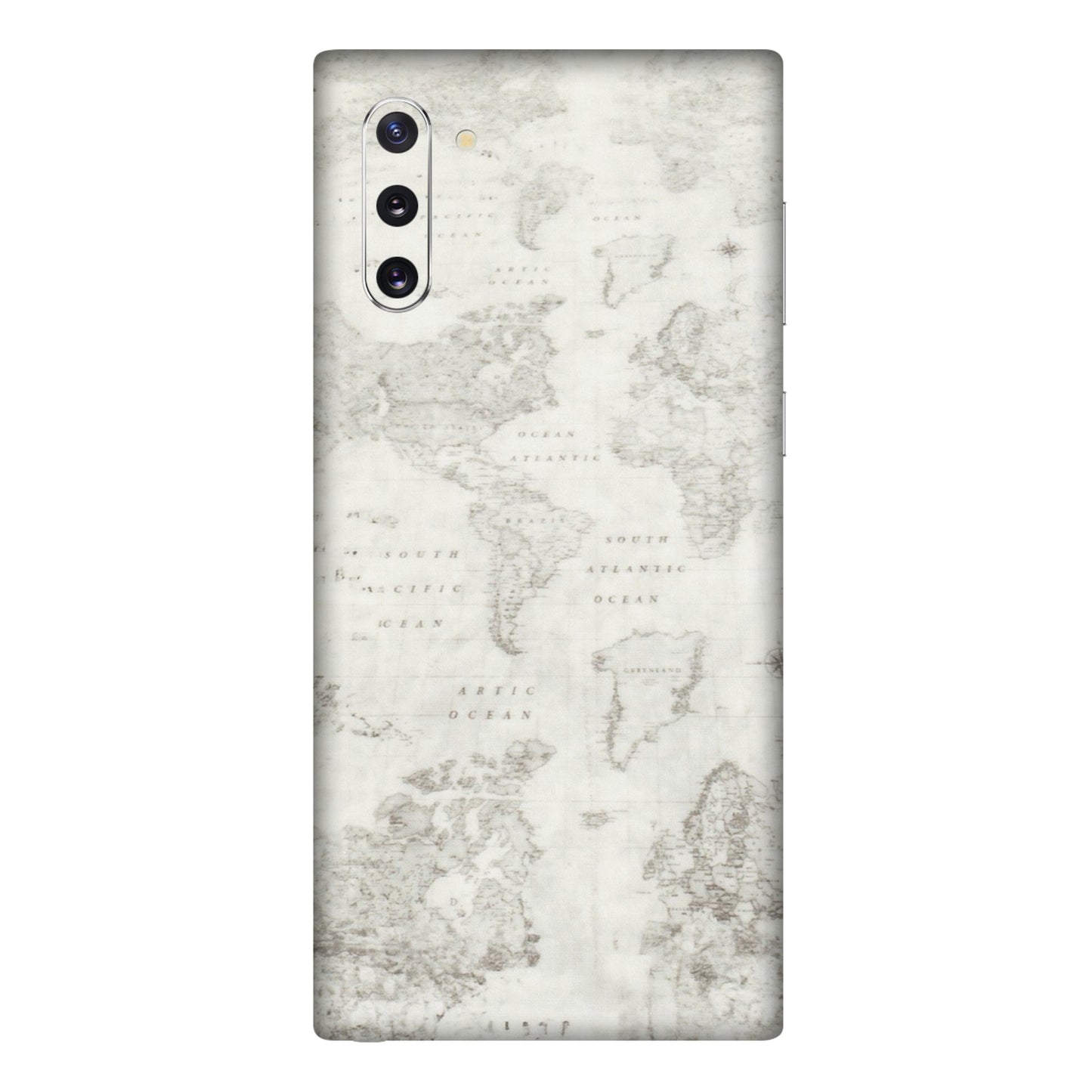 Samsung M/F/Note/Flip and C Phone Skins (All Models) - World Travel Map - Transparent Finish (T-04) Samsung Galaxy Note 10