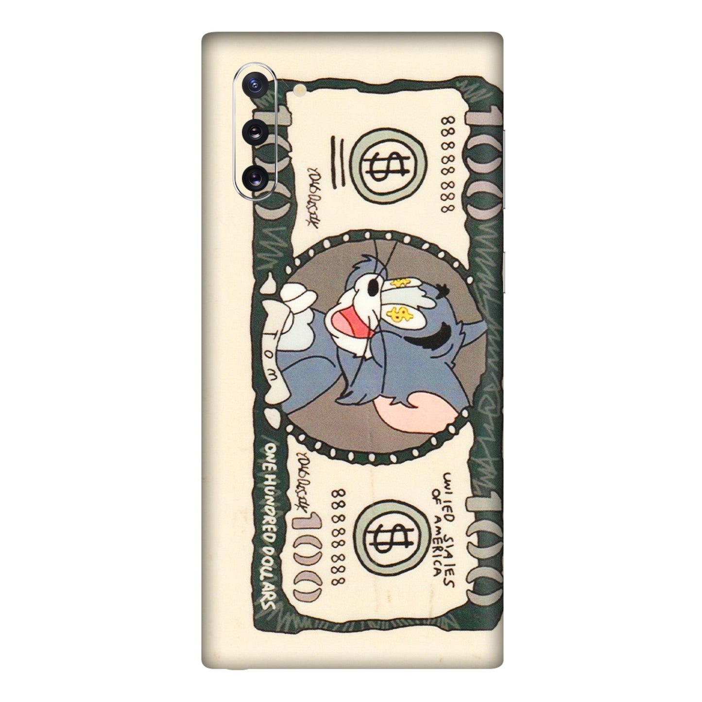 Samsung M/F/Note/Flip and C Phone Skins (All Models) - One Hundred Dollar Tom - Transparent Finish (T-16) Samsung Galaxy Note 10