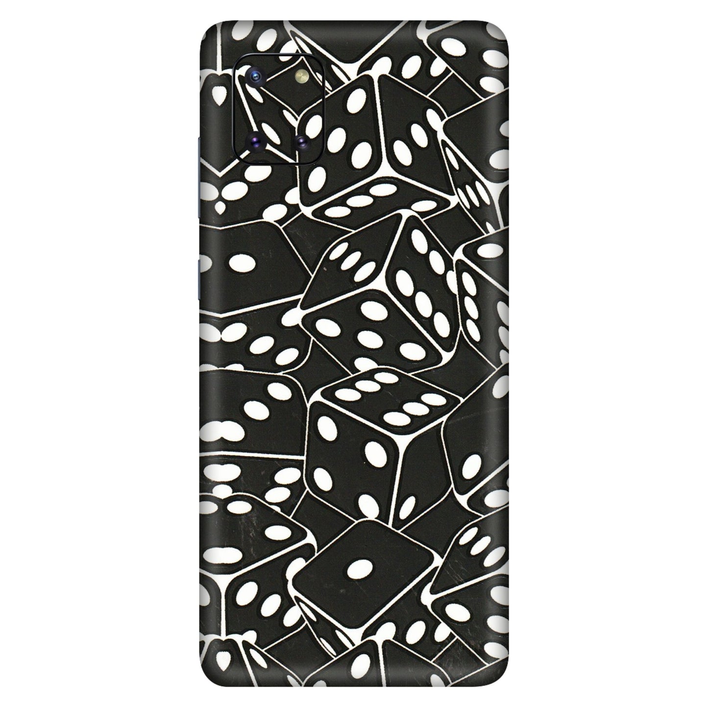 Samsung M/F/Note/Flip and C Phone Skins (All Models) - Big Black Dices - 3D Embossed Finish (L-106) Samsung Galaxy Note 10 Lite