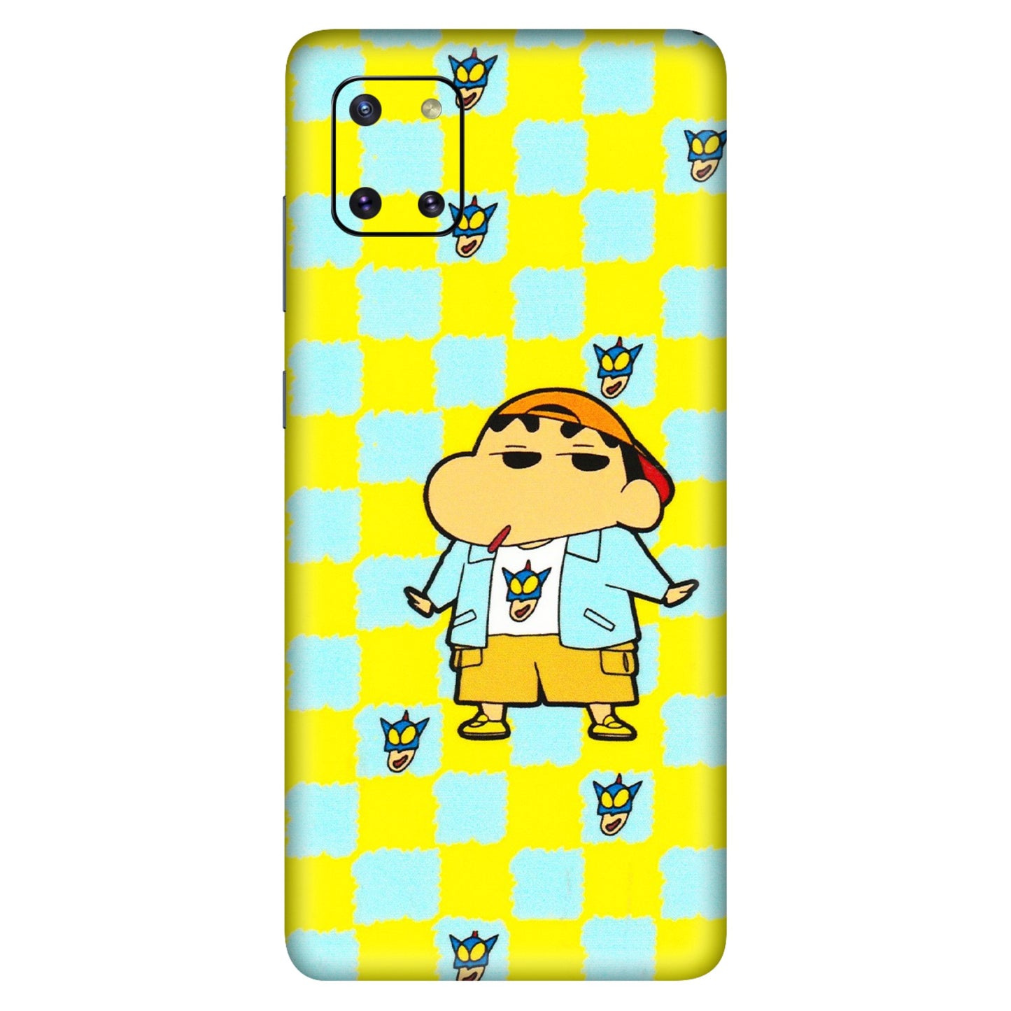 Samsung M/F/Note/Flip and C Phone Skins (All Models) - Yellow Blue Shinchan Cute - 3D Embossed Finish (L-221) Samsung Galaxy Note 10 Lite