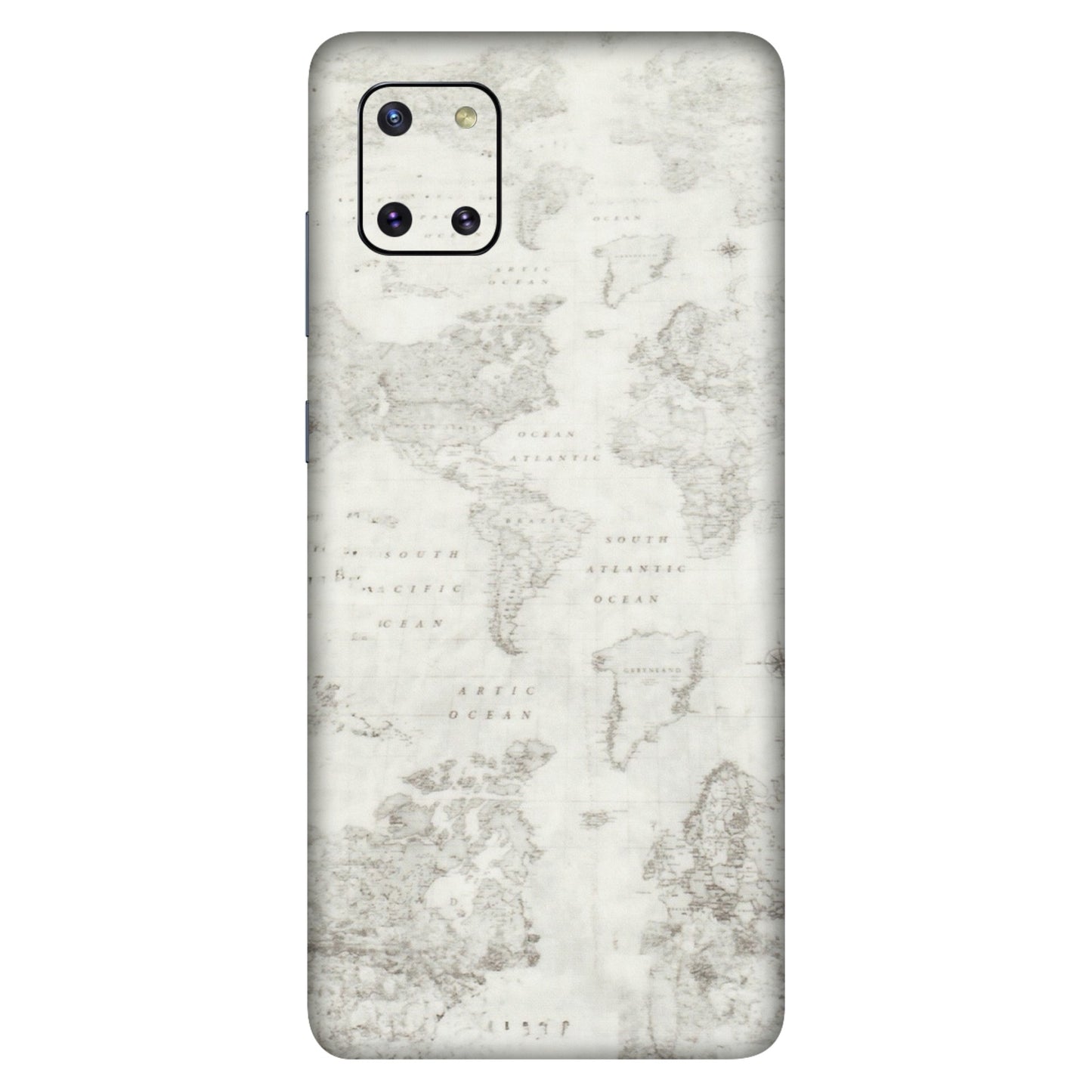 Samsung M/F/Note/Flip and C Phone Skins (All Models) - World Travel Map - Transparent Finish (T-04) Samsung Galaxy Note 10 Lite