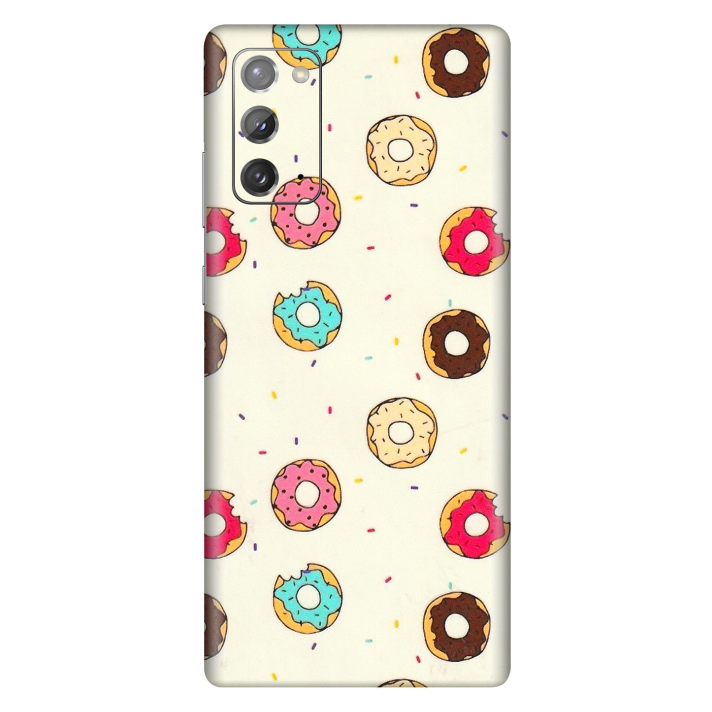 Samsung M/F/Note/Flip and C Phone Skins (All Models) - Mini Donuts Doodle Art - 3D Embossed Finish (L-122) Samsung Galaxy Note 20