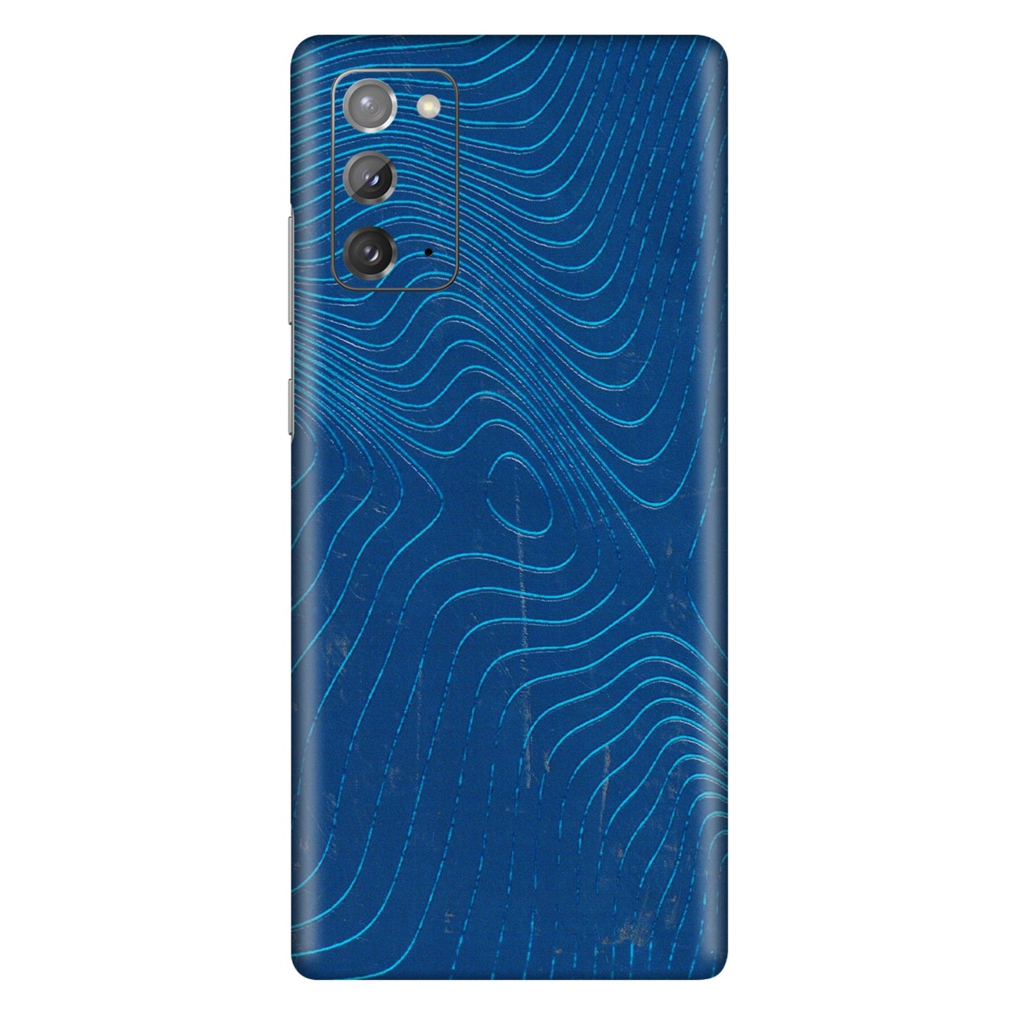 Samsung M/F/Note/Flip and C Phone Skins (All Models) - Abstract Blue Line Map - 3D Embossed Finish (L-272) Samsung Galaxy Note 20