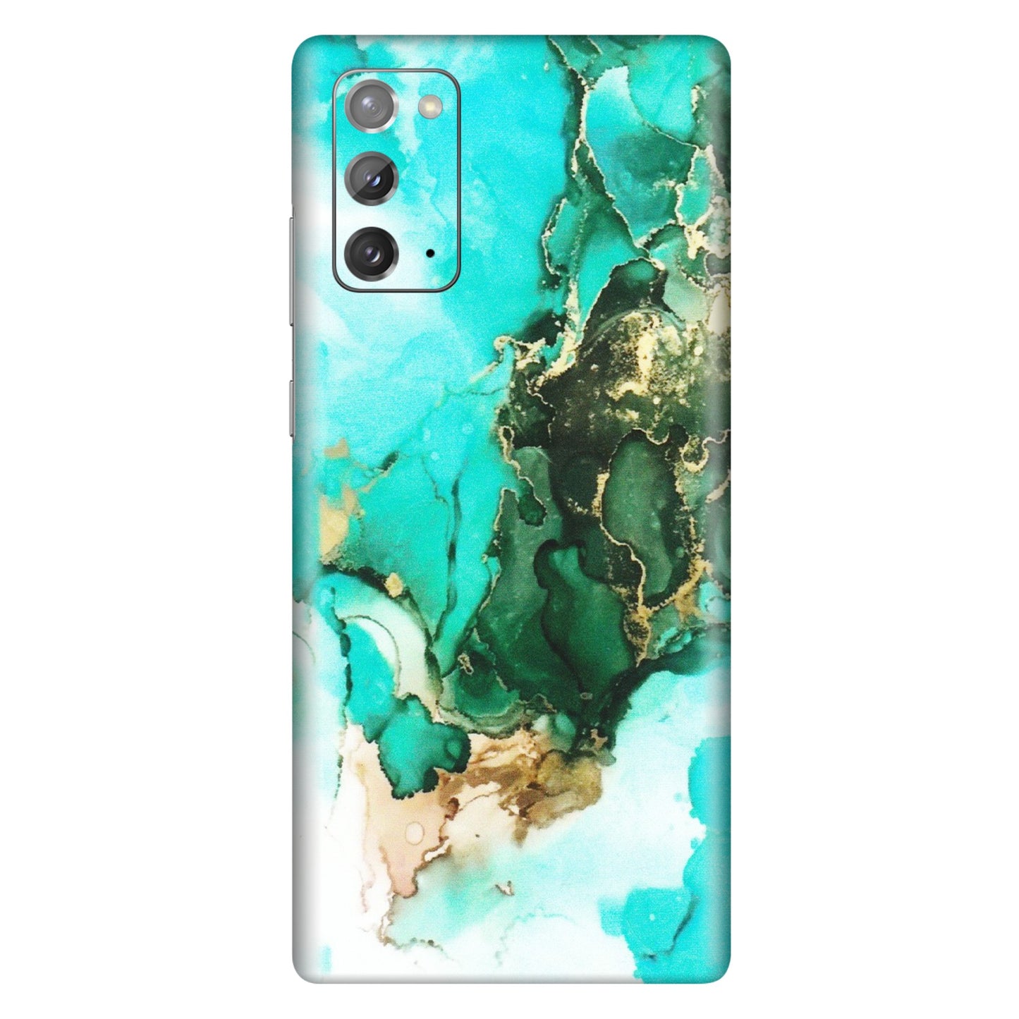 Samsung M/F/Note/Flip and C Phone Skins (All Models) - The Blue Gold Marble - Matte Finish (M-124) Samsung Galaxy Note 20