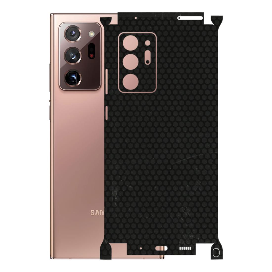 Samsung M/F/Note/Flip and C Phone Skins (All Models) - Black honeycomb - 3D Embossed Finish (L-114) Samsung Galaxy Note 20 Ultra