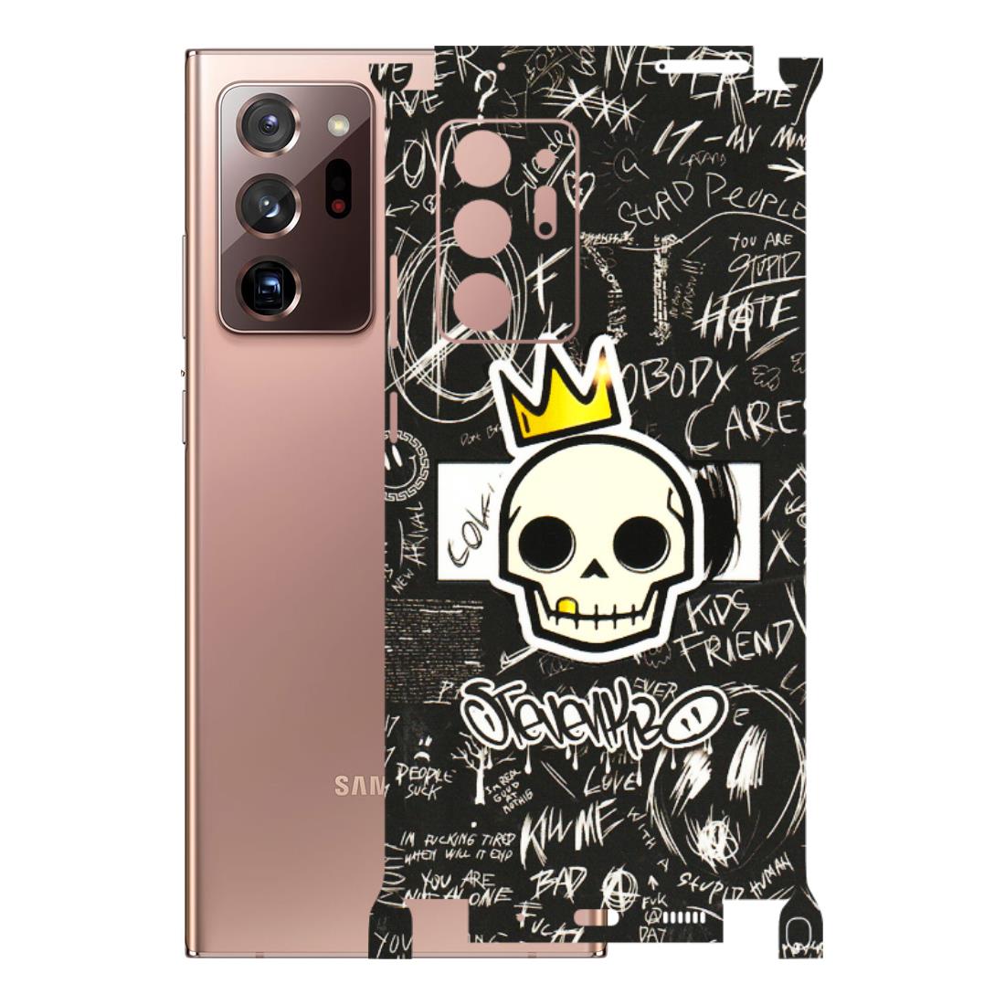 Samsung M/F/Note/Flip and C Phone Skins (All Models) - Funny Skull Black Chalk Grafitti - 3D Embossed Finish (L-22) Samsung Galaxy Note 20 Ultra