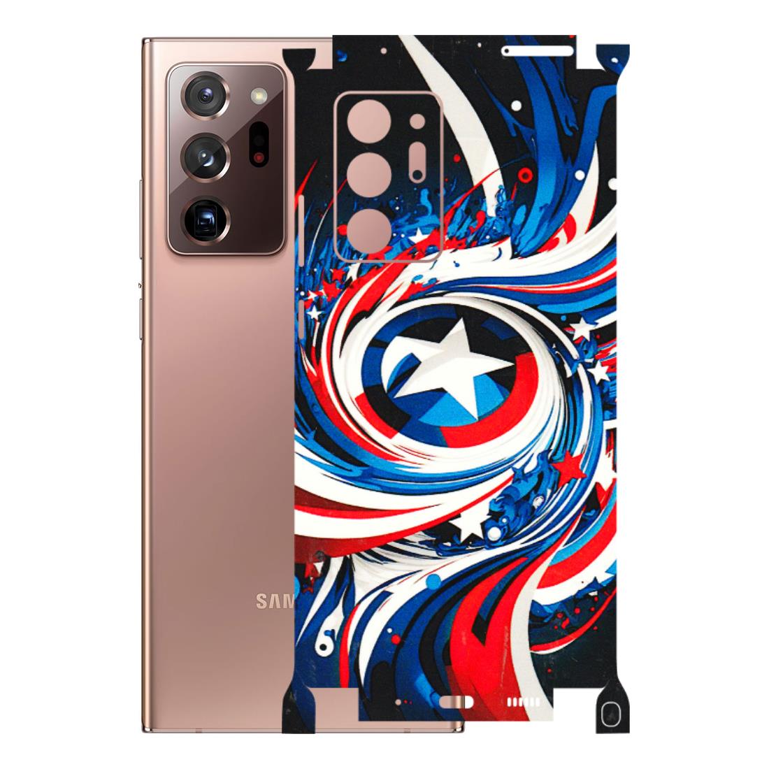Samsung M/F/Note/Flip and C Phone Skins (All Models) - Captain America Logo - 3D Embossed Finish (L-307) Samsung Galaxy Note 20 Ultra