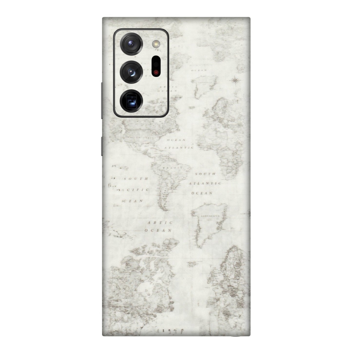 Samsung M/F/Note/Flip and C Phone Skins (All Models) - World Travel Map - Transparent Finish (T-04) Samsung Galaxy Note 20 Ultra