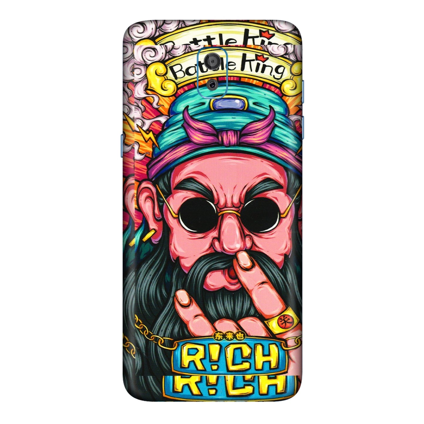 Samsung M/F/Note/Flip and C Phone Skins (All Models) - Battle King Dude Face - 3D Embossed Finish (L-178) Samsung Galaxy On 8