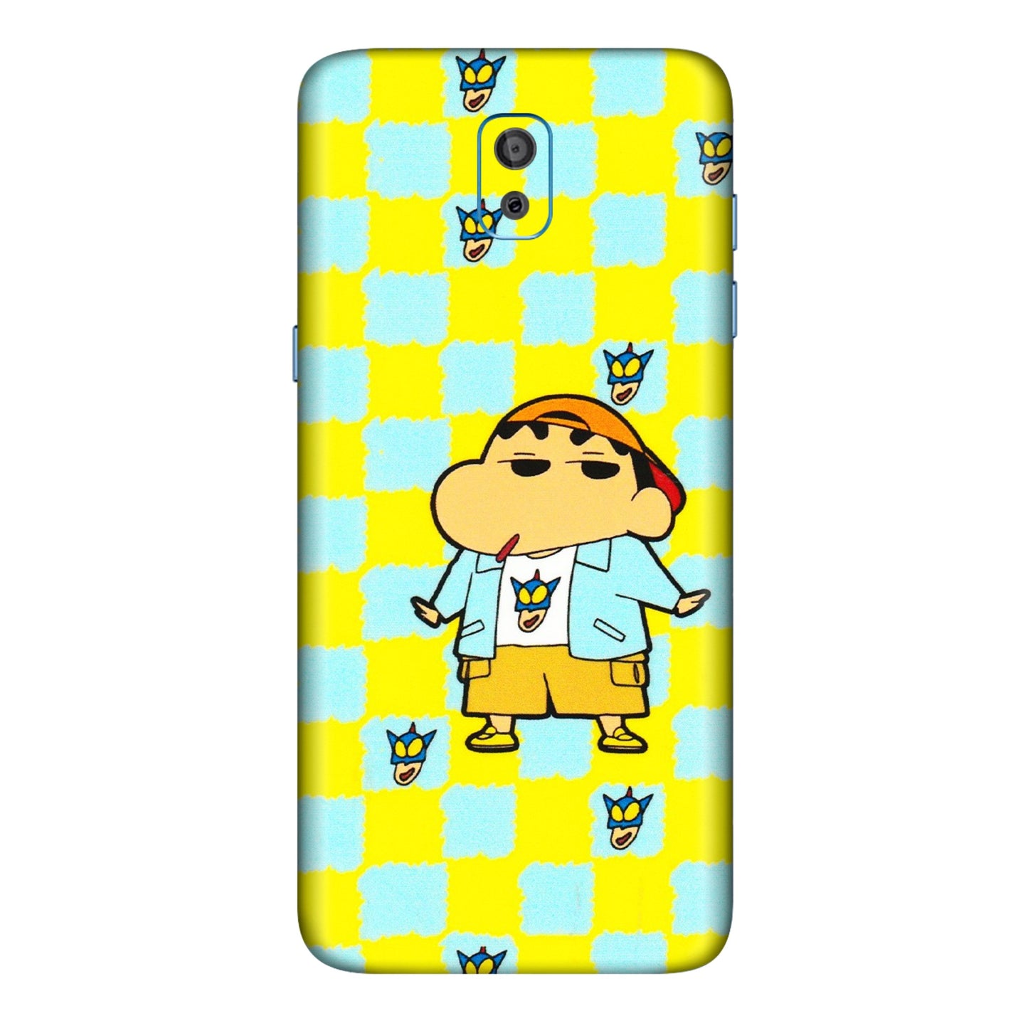 Samsung M/F/Note/Flip and C Phone Skins (All Models) - Yellow Blue Shinchan Cute - 3D Embossed Finish (L-221) Samsung Galaxy On 8