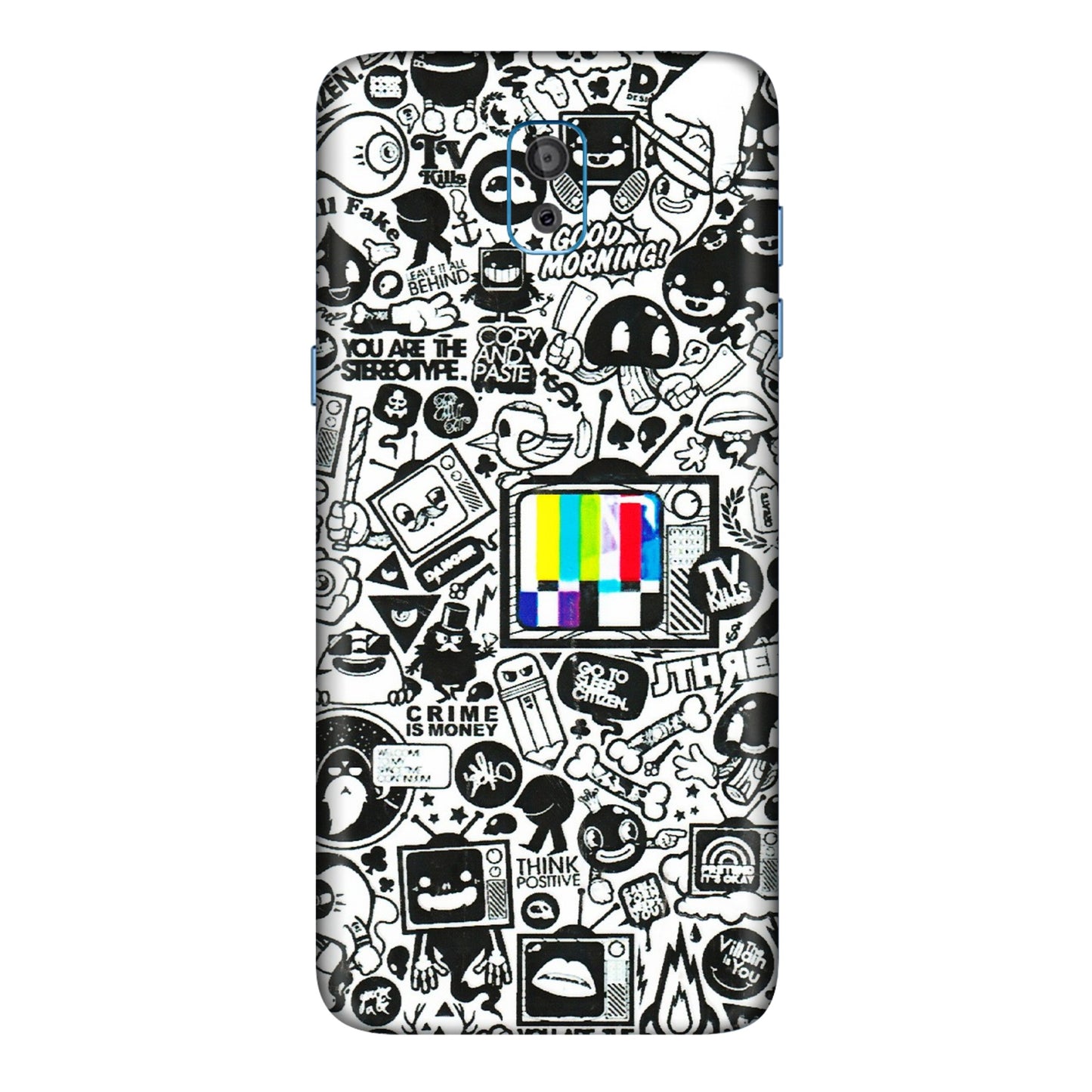 Samsung M/F/Note/Flip and C Phone Skins (All Models) - Doodles Positive Art - 3D Embossed Finish (L-263) Samsung Galaxy On 8