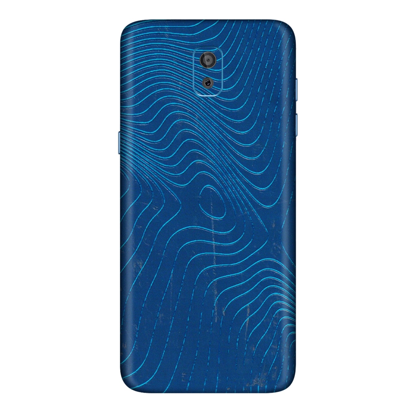 Samsung M/F/Note/Flip and C Phone Skins (All Models) - Abstract Blue Line Map - 3D Embossed Finish (L-272) Samsung Galaxy On 8