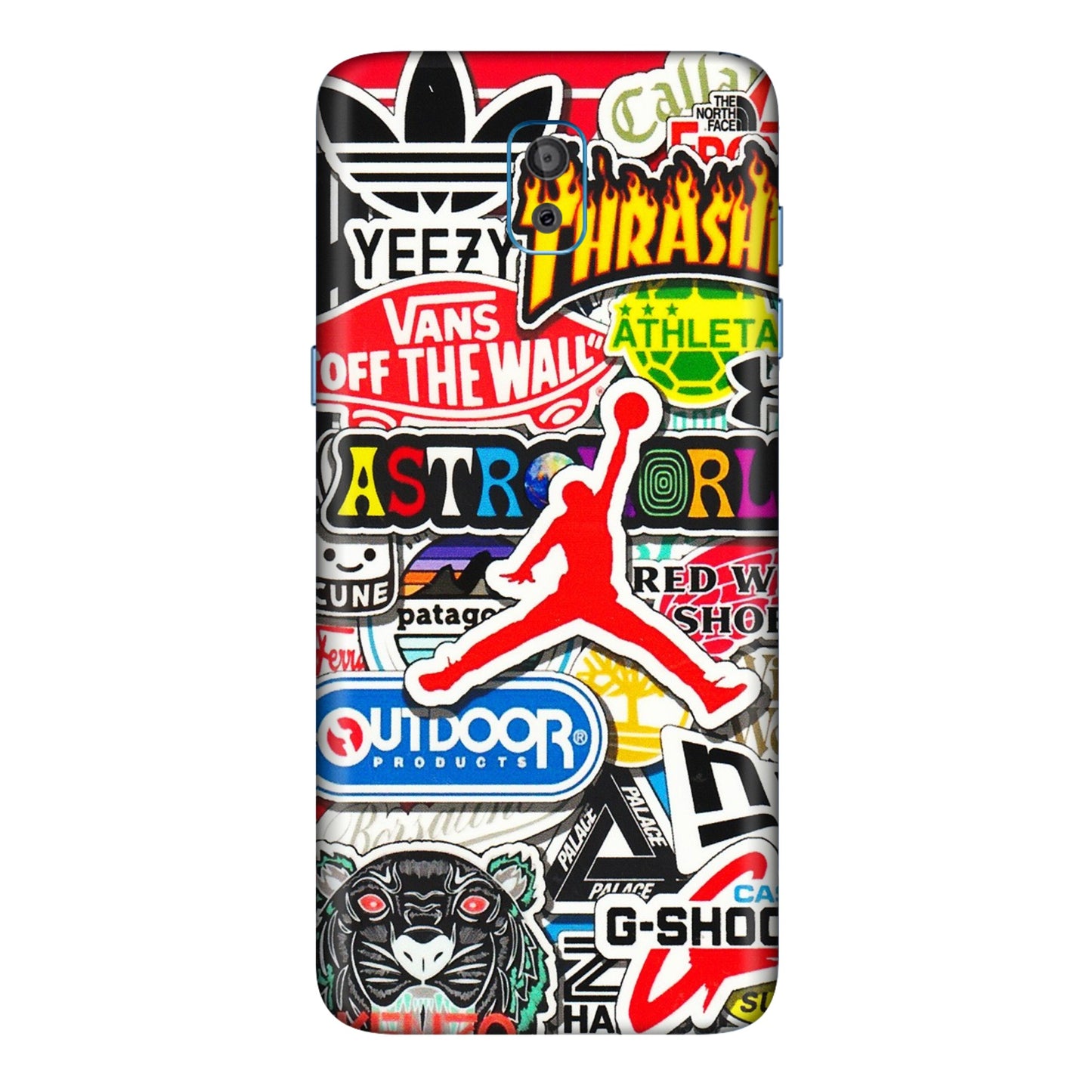 Samsung M/F/Note/Flip and C Phone Skins (All Models) - Multi Brands Sticker Graffiti - 3D Embossed Finish (L-37) Samsung Galaxy On 8